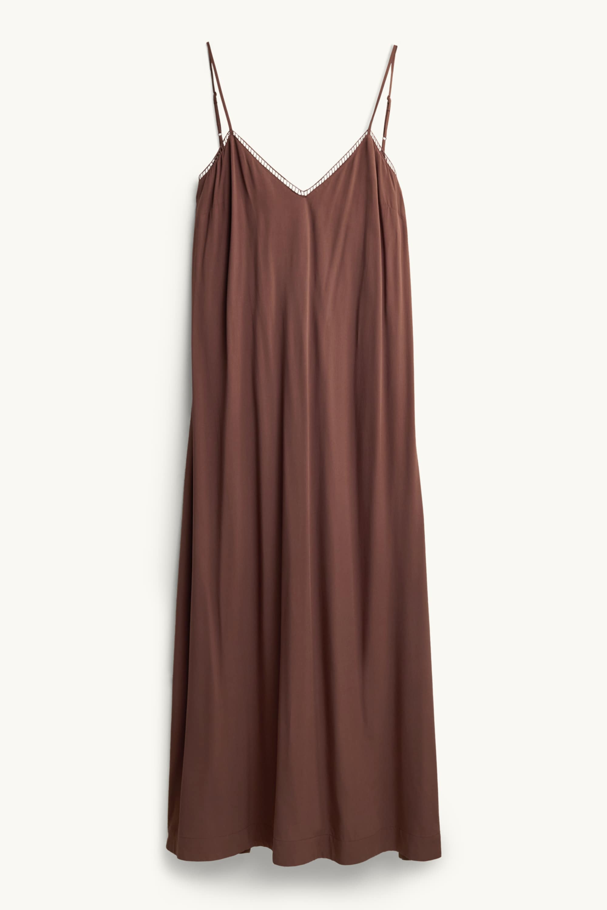V-neck dress - straight fit brown