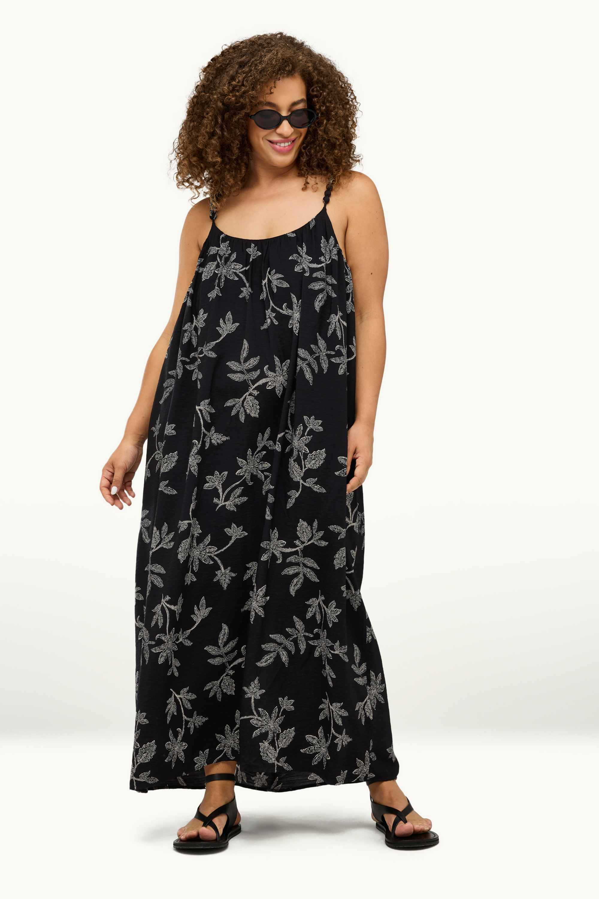 Dress - straight fit - patterned black