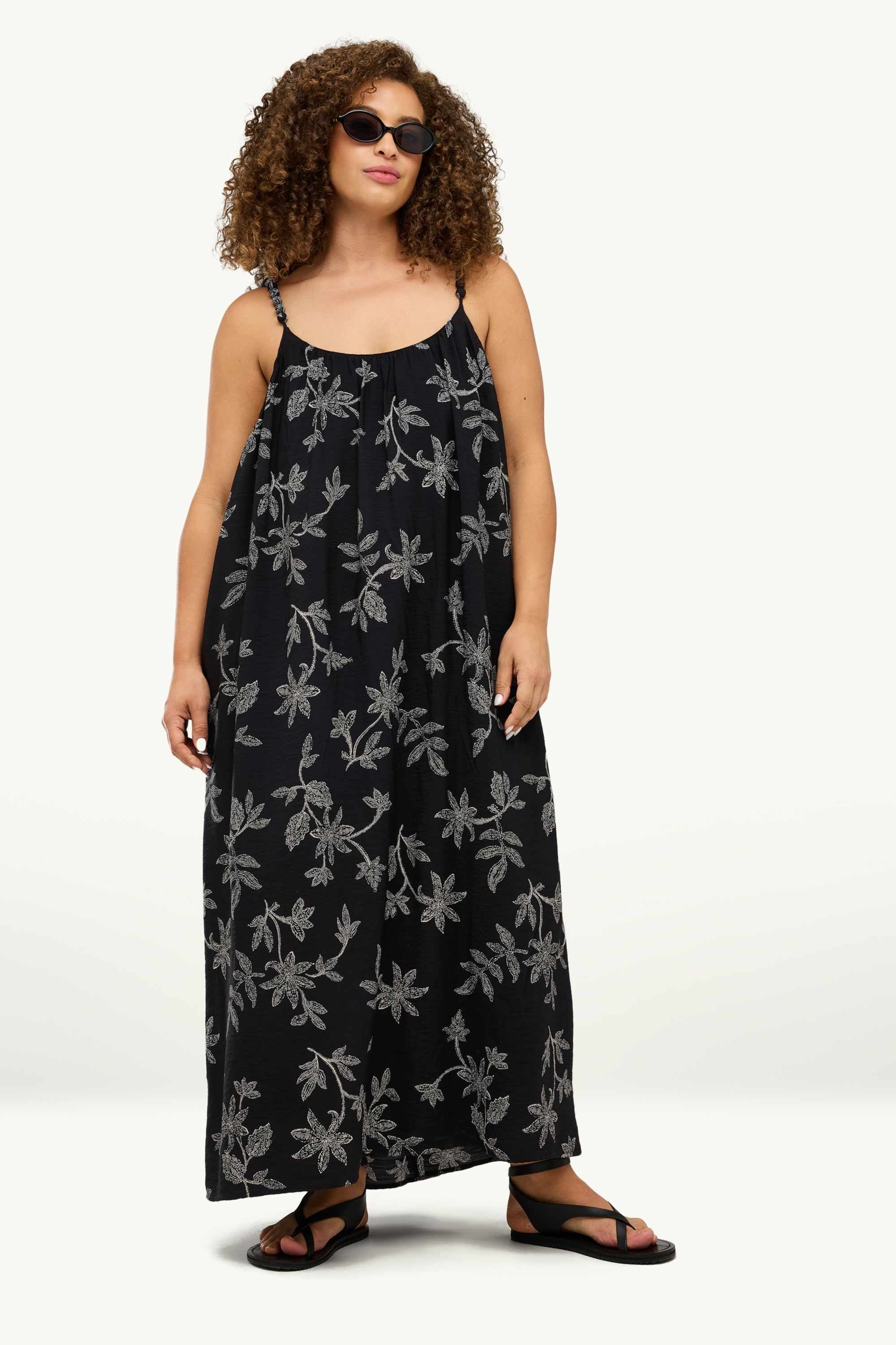 Dress - straight fit - patterned black