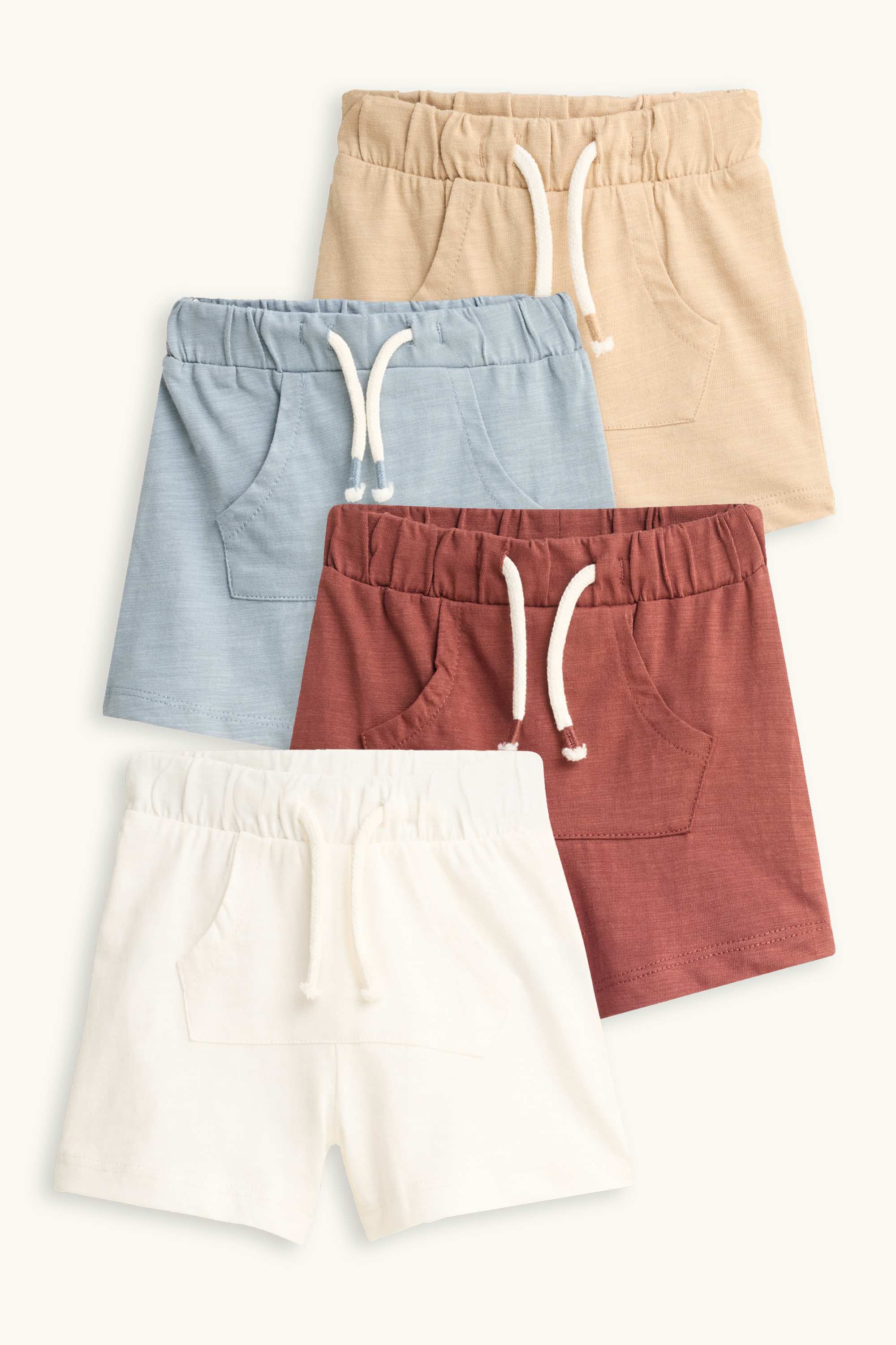 Multipack of 4 - baby shorts white