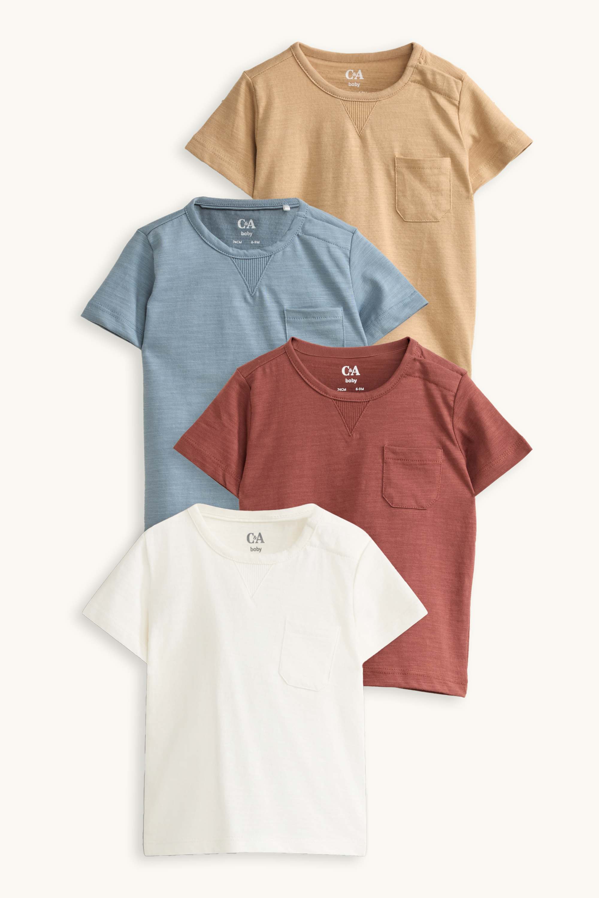 Multipack of 4 - short sleeve T-shirt white / blue