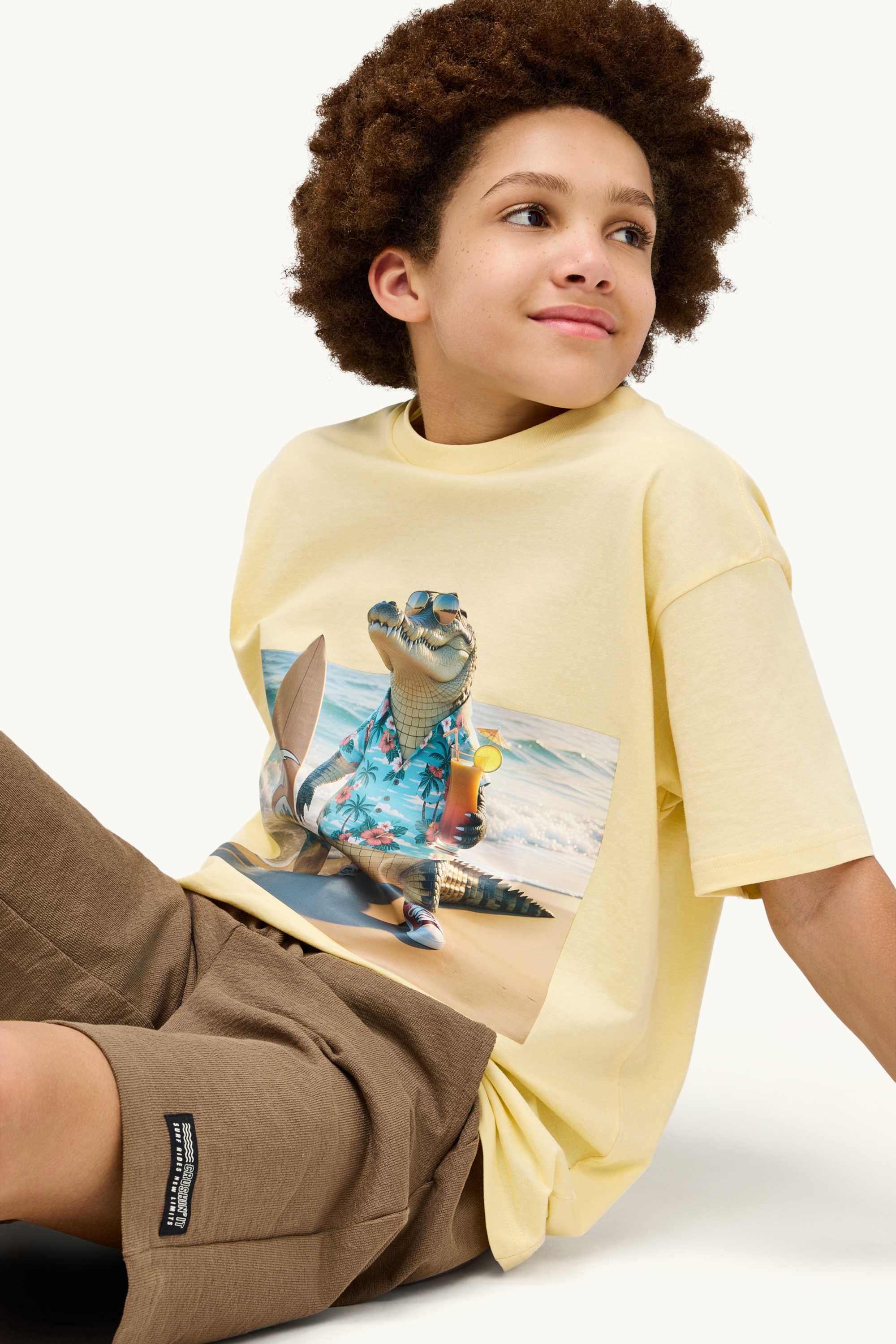 Multipack of 2 - crocodile and lion - short sleeve T-shirt white / yellow