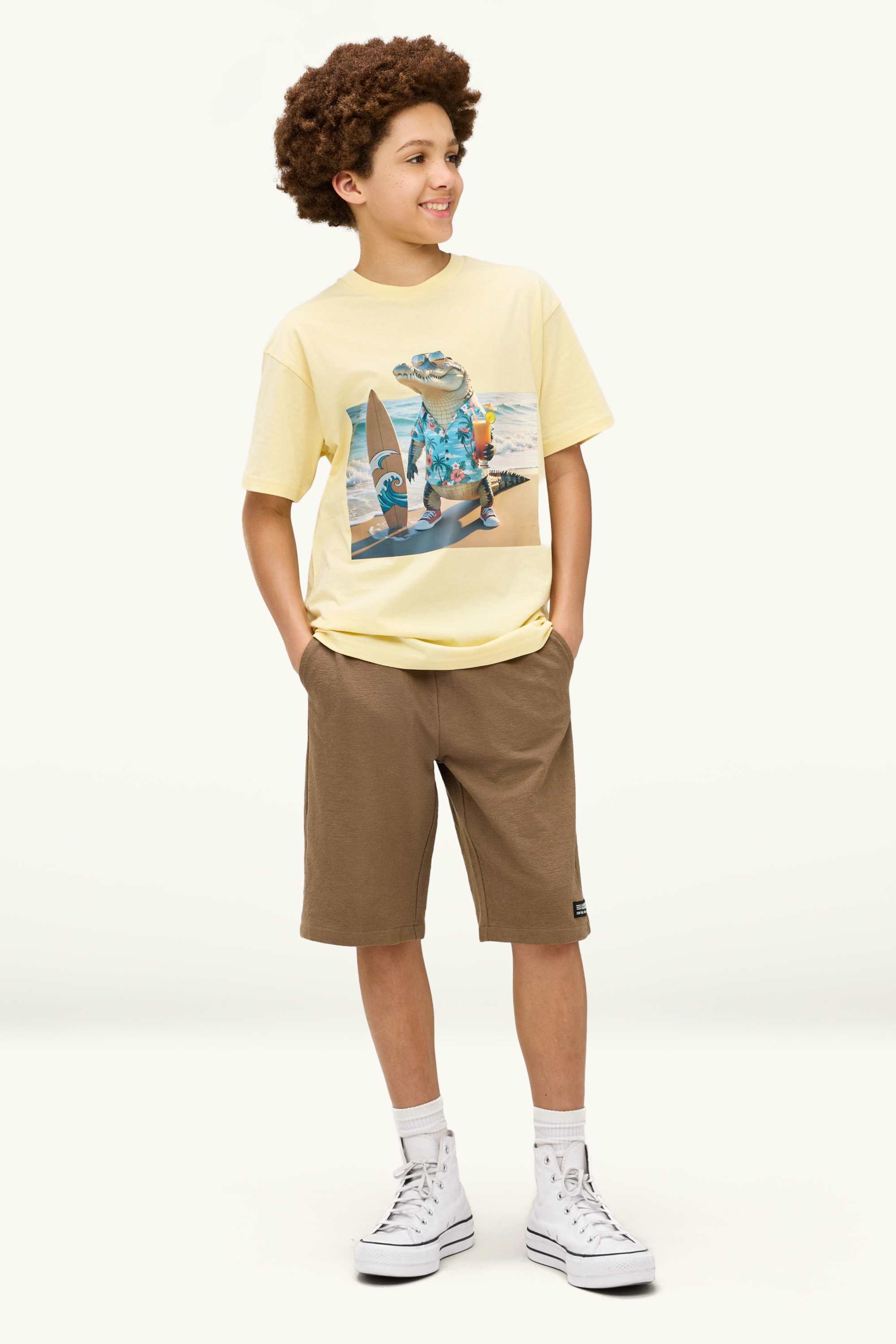 Multipack of 2 - crocodile and lion - short sleeve T-shirt white / yellow