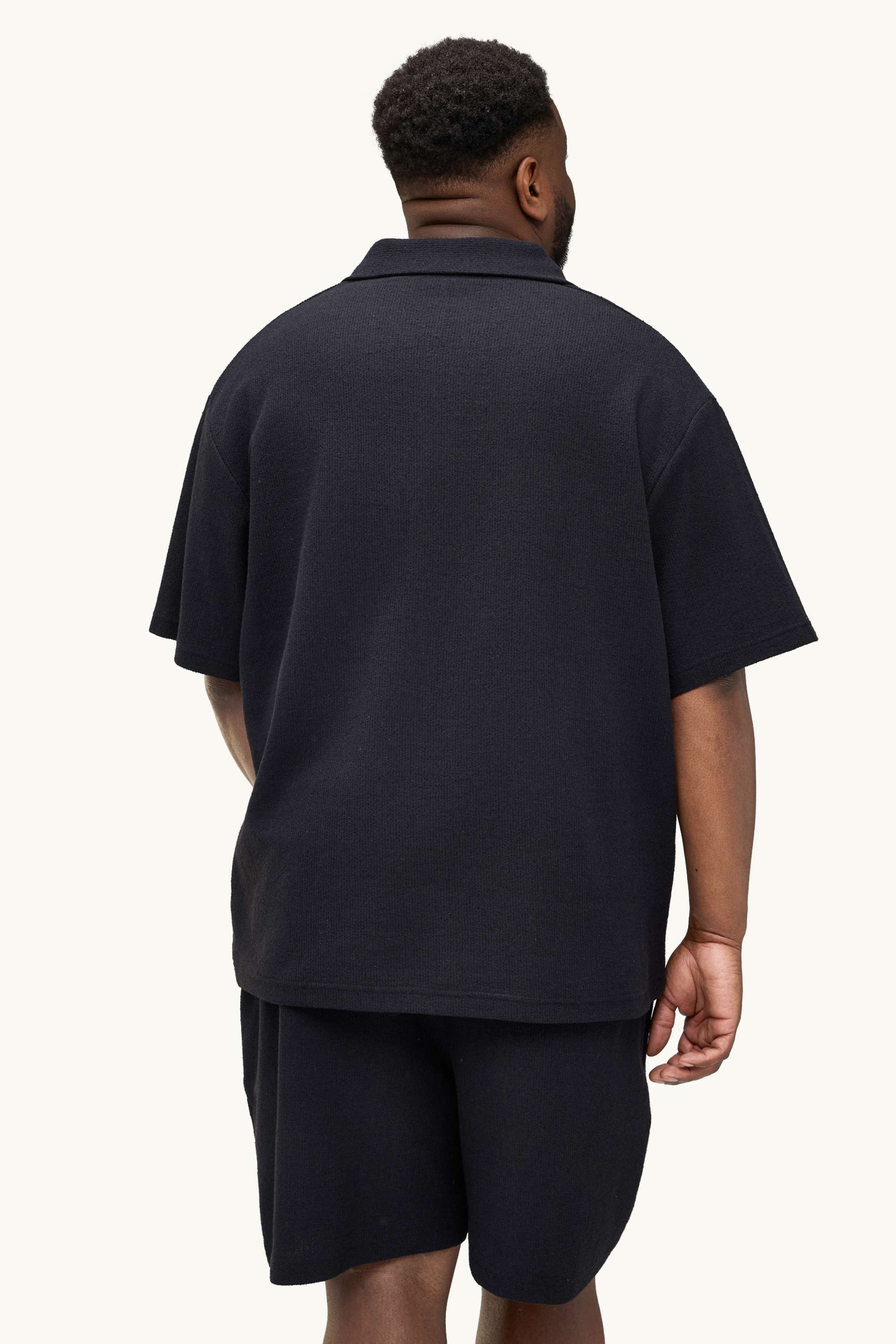 Polo shirt - relaxed fit - textured black