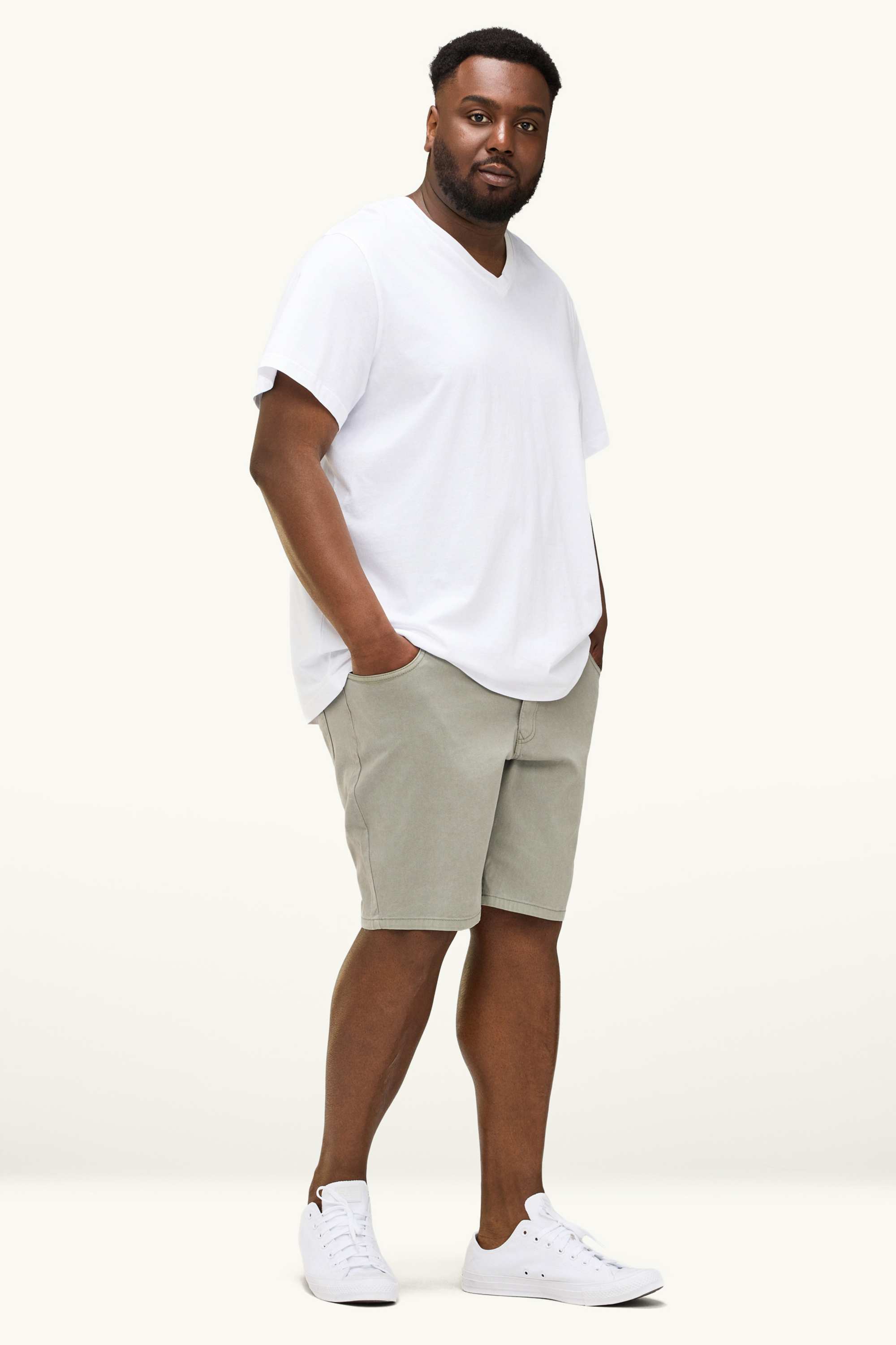 Denim shorts khaki
