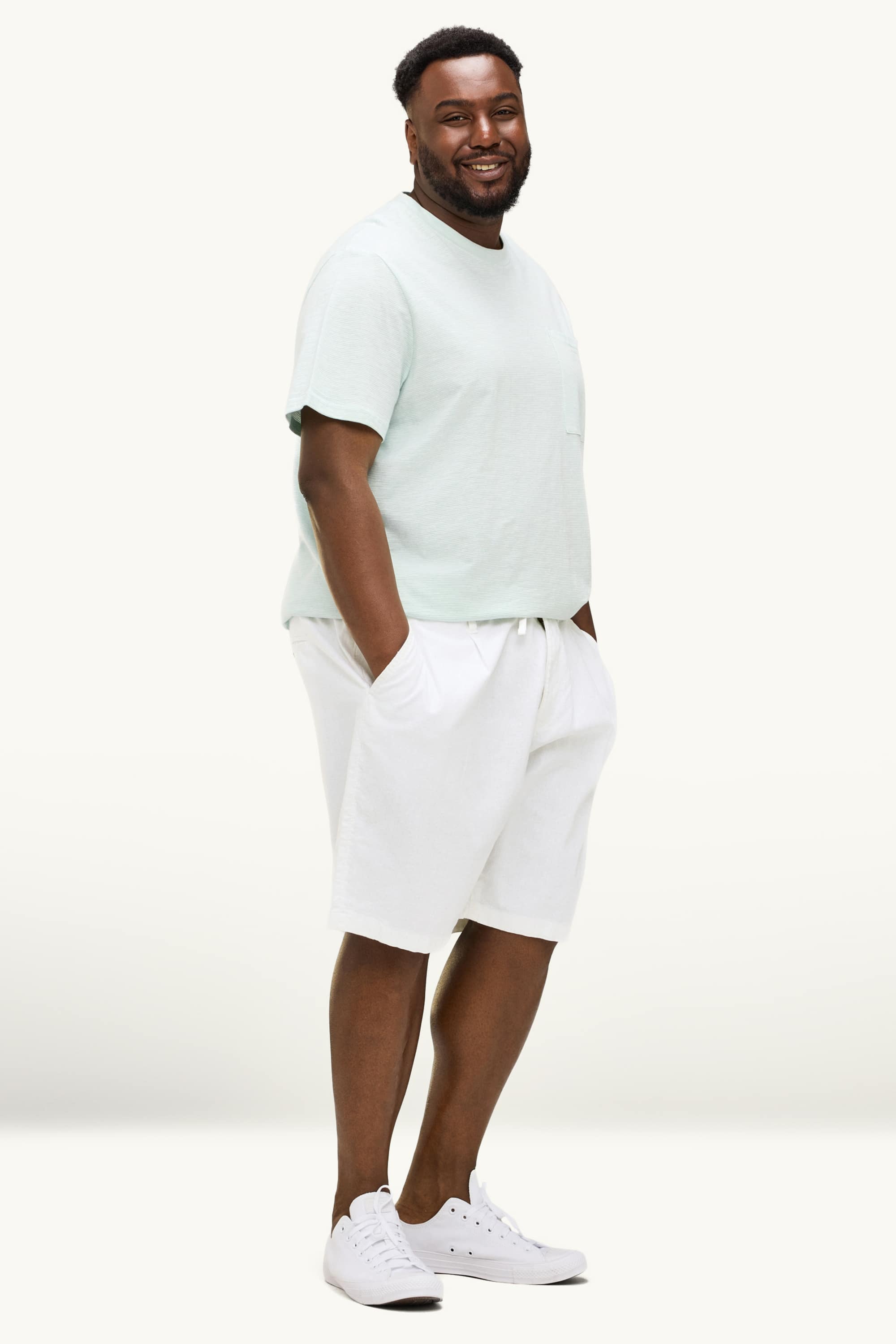 Shorts - linen blend white