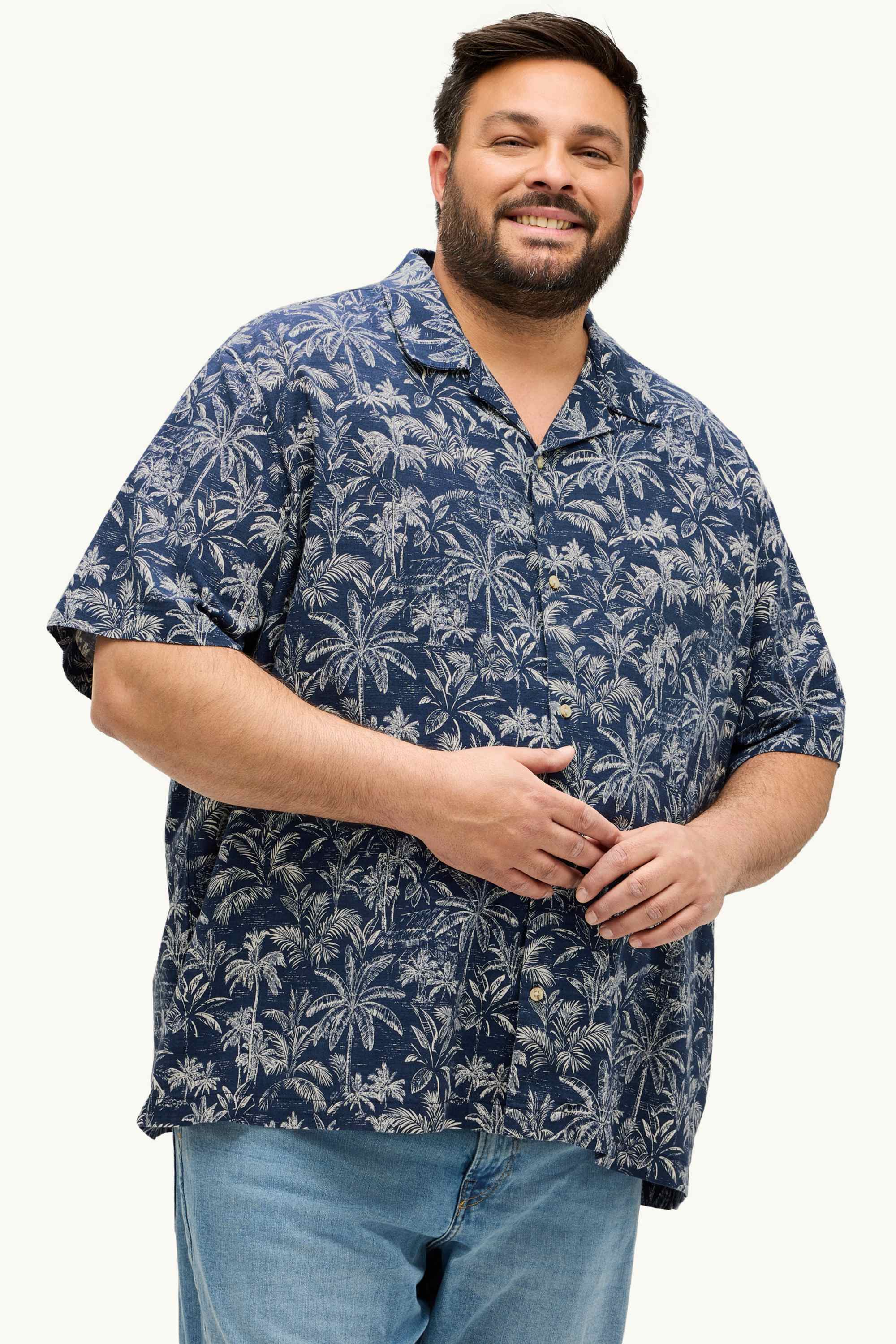 Shirt - regular fit - patterned dark blue
