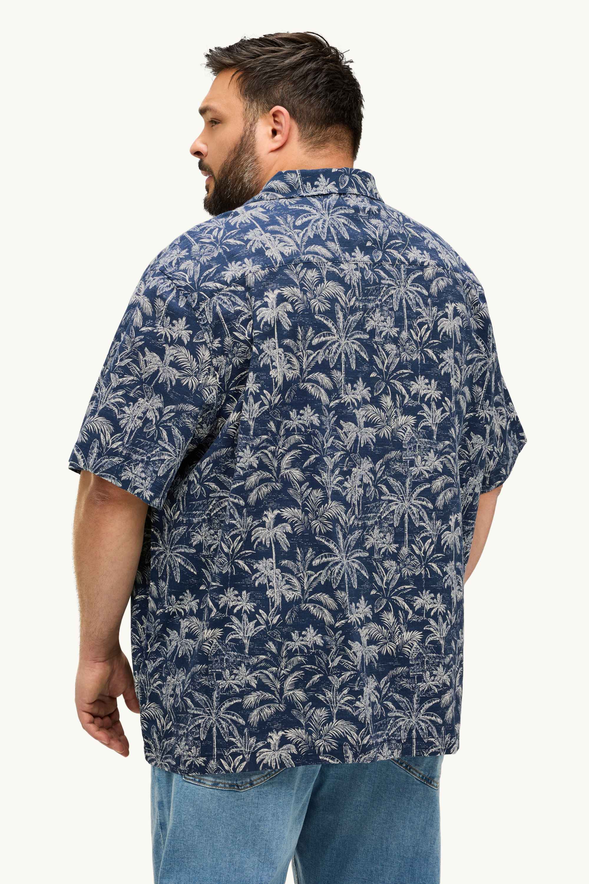 Shirt - regular fit - patterned dark blue