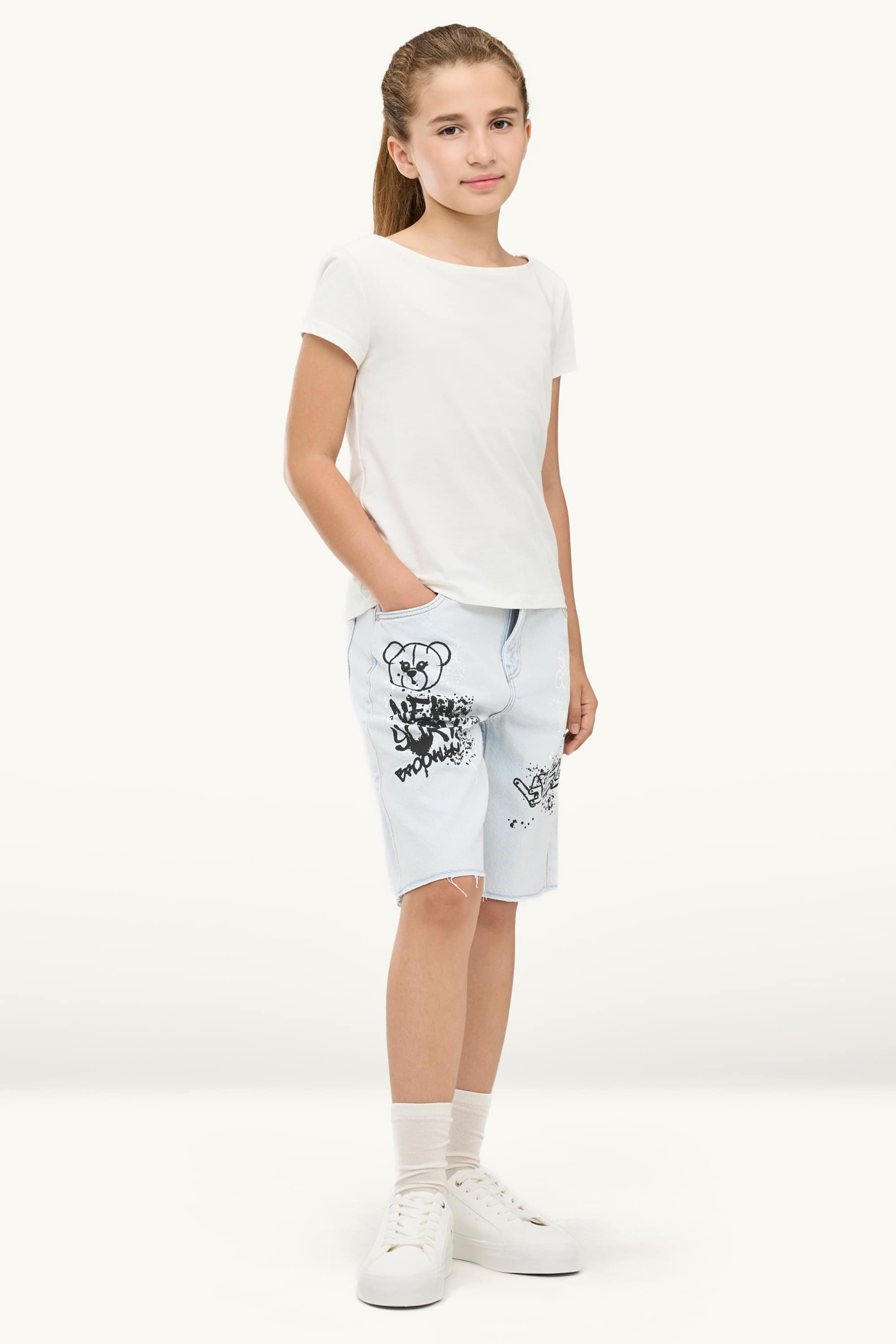 Graffiti - denim shorts light blue