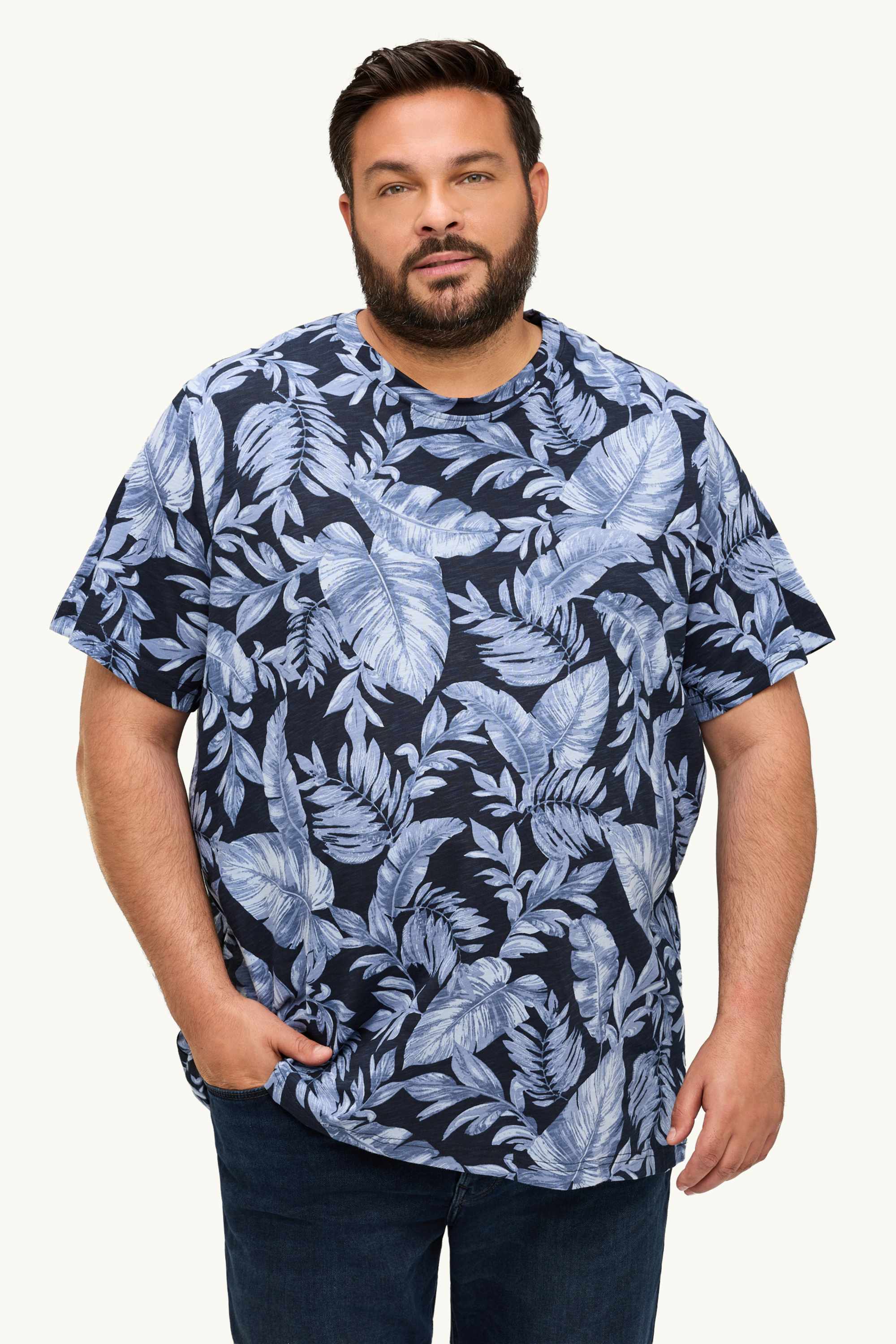 T-shirt - regular fit - patterned blue