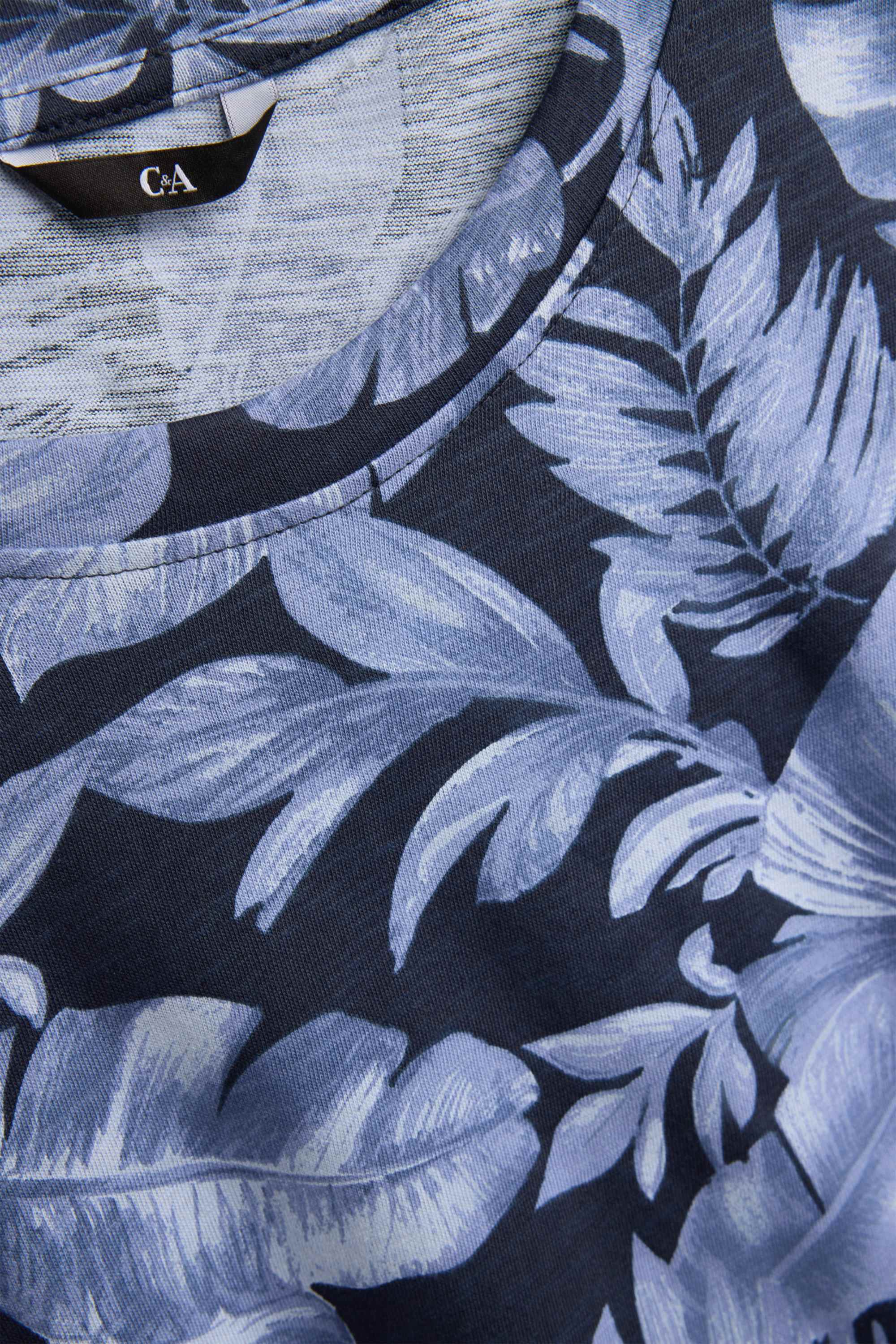 T-shirt - regular fit - patterned blue