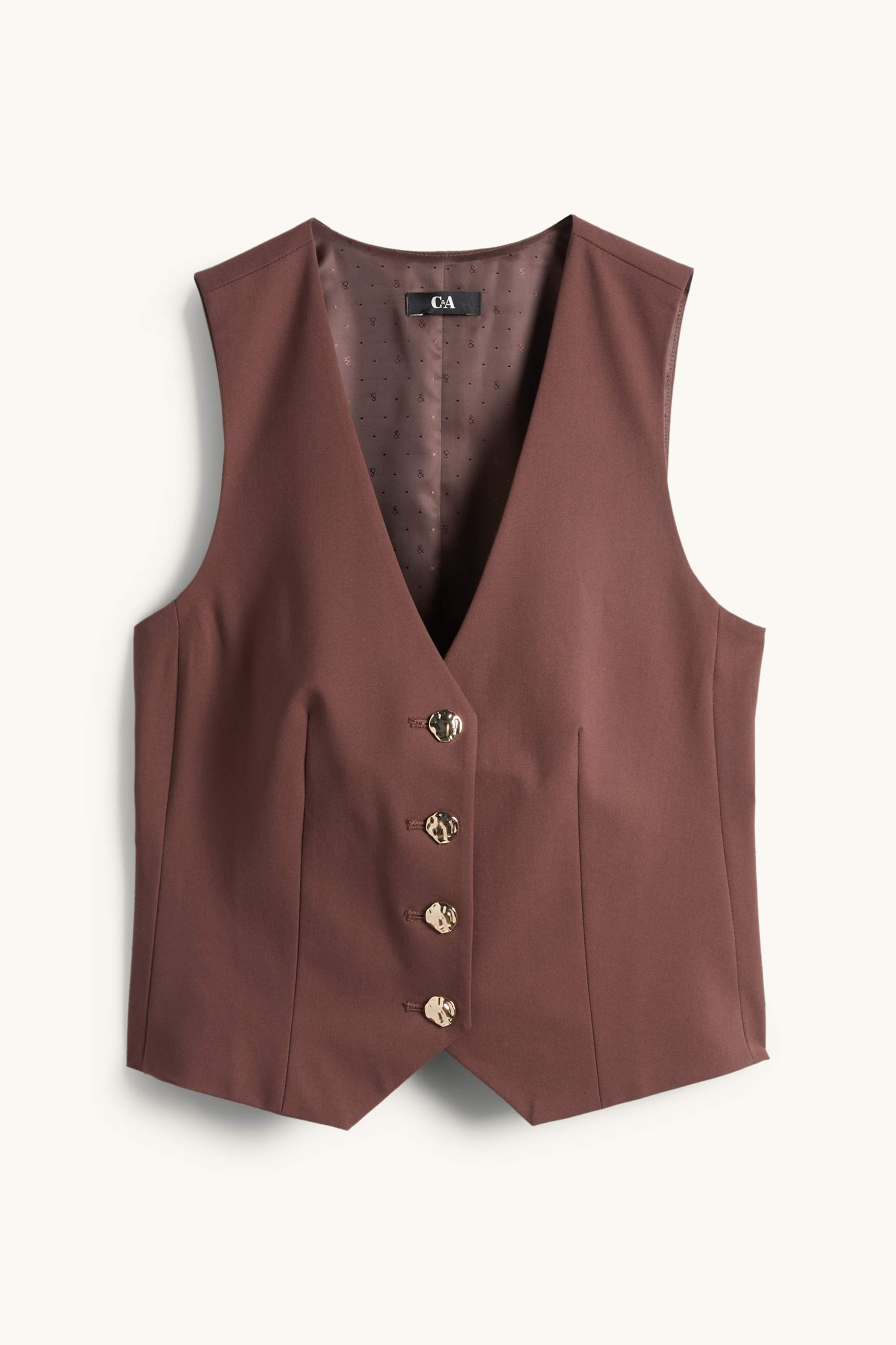 Business waistcoat - regular fit dark brown
