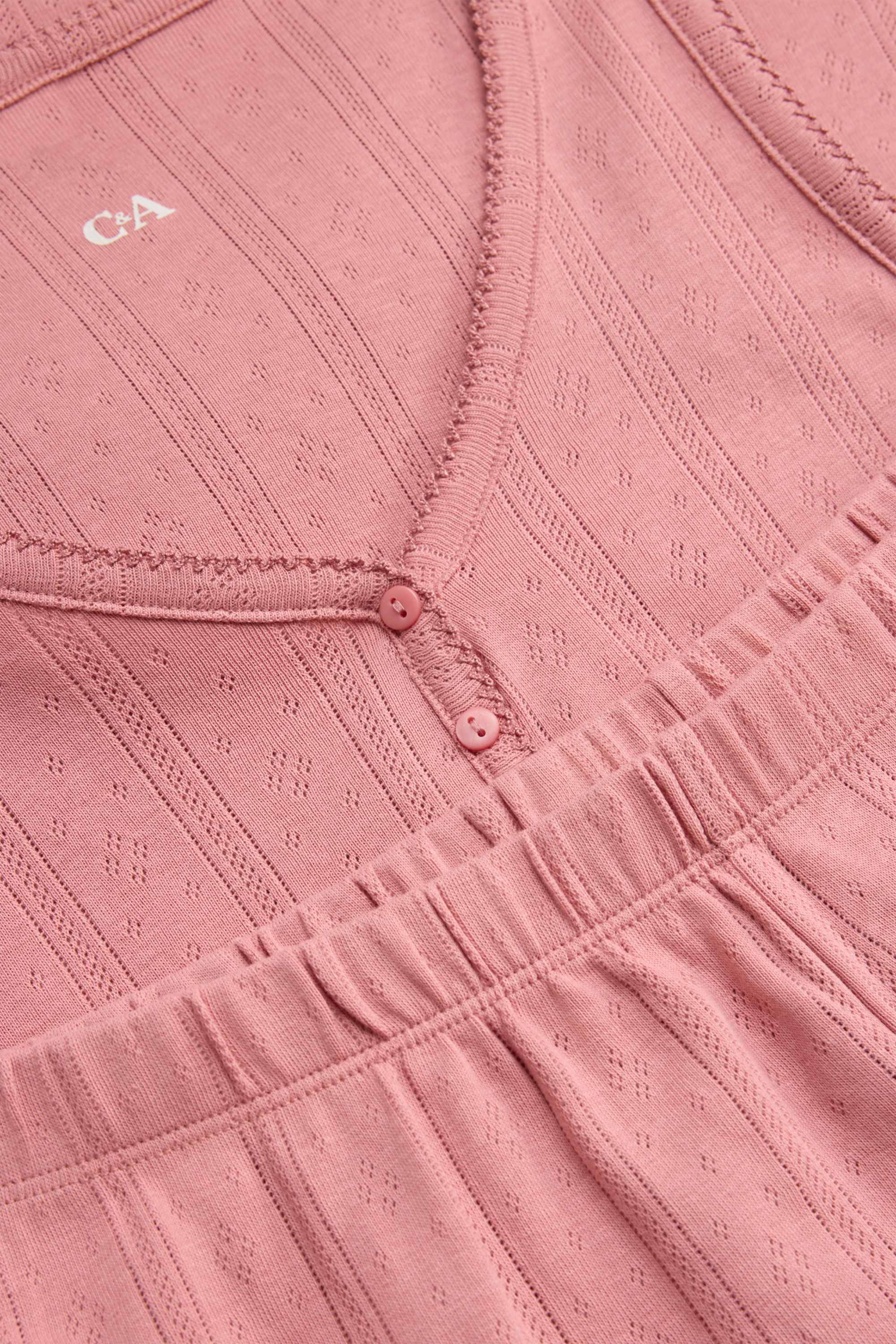 Short pointelle pyjamas coral