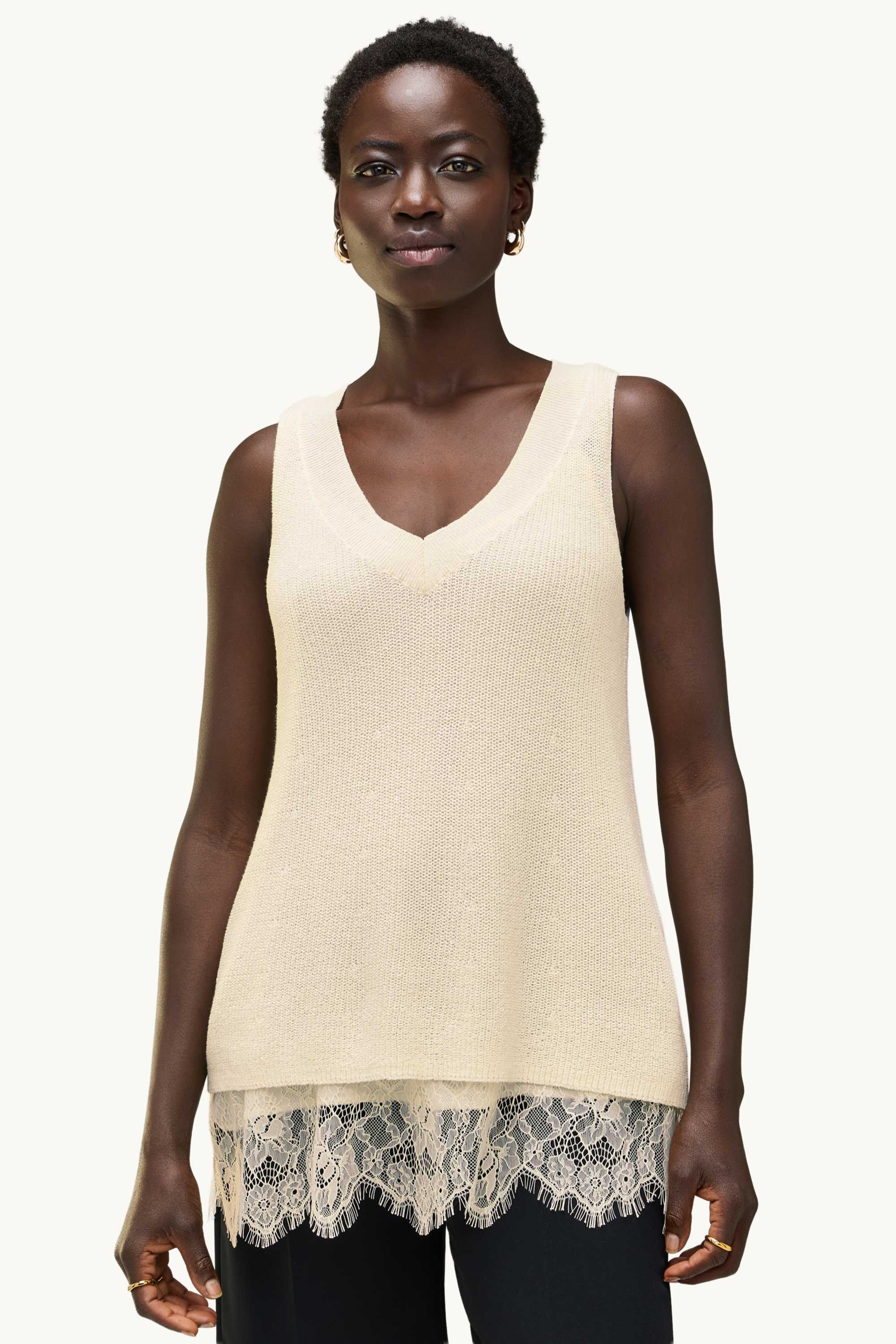 Set - slipover and top - 2 piece cremewhite