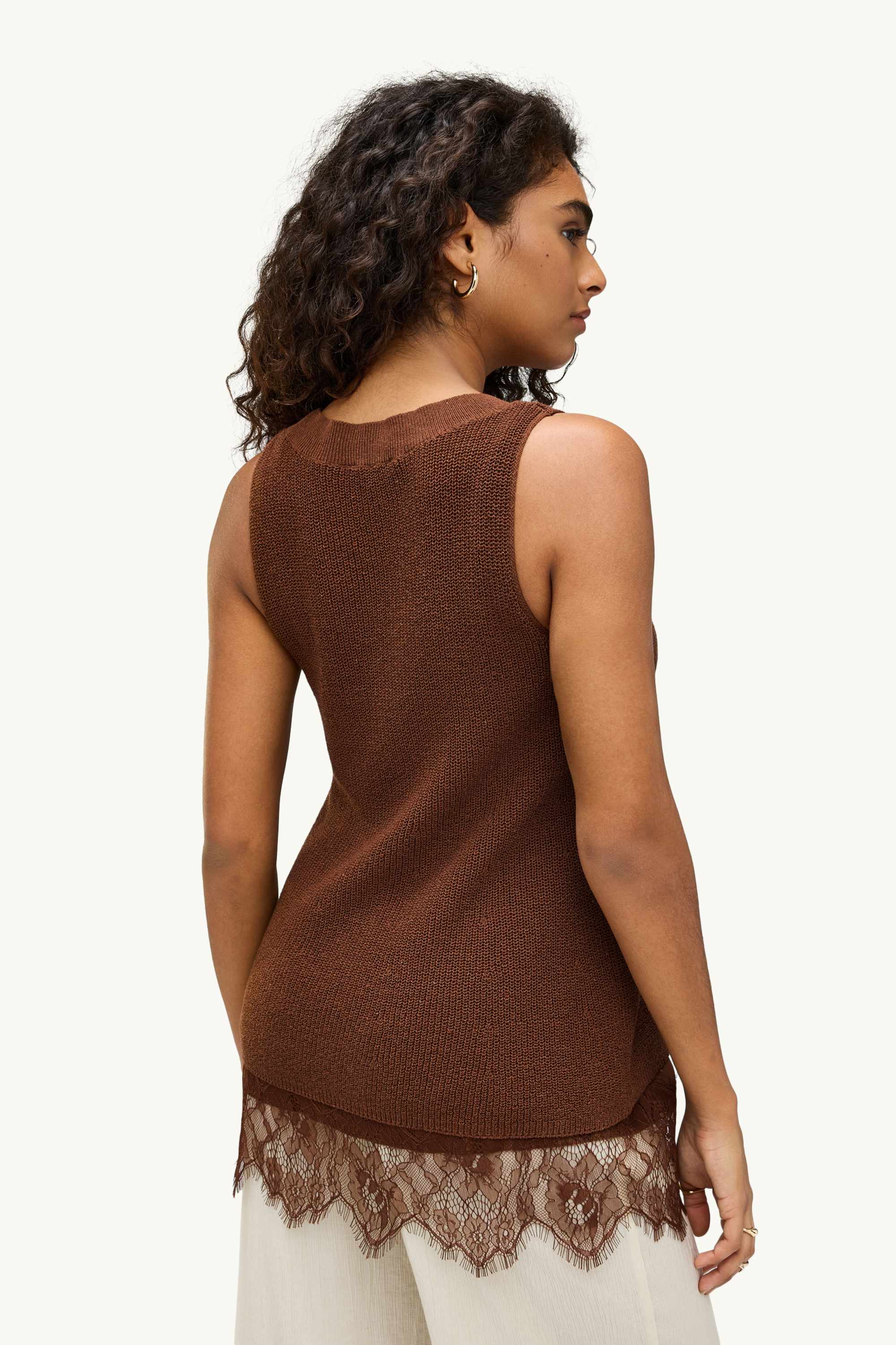 Set - slipover and top - 2 piece brown