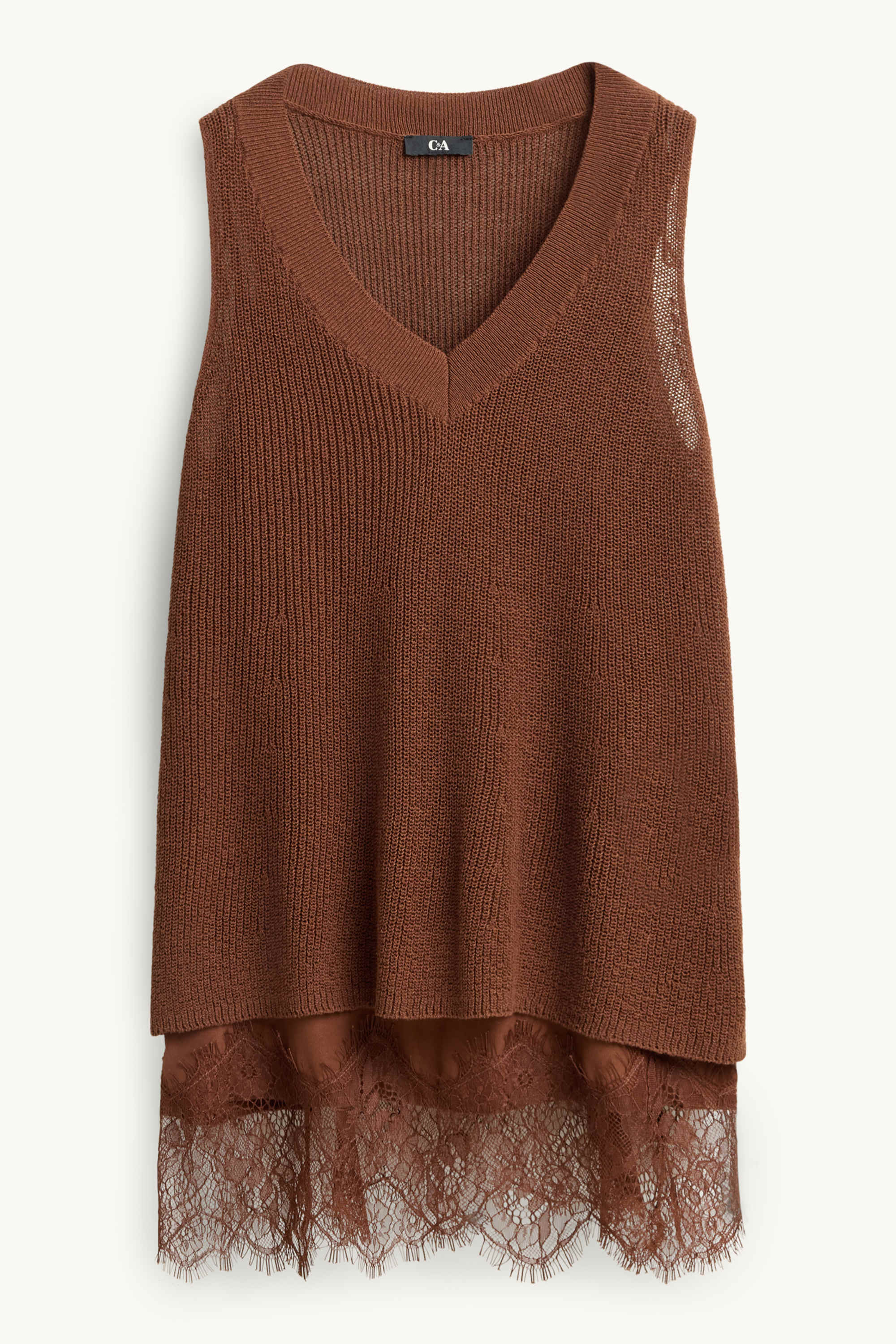 Set - slipover and top - 2 piece brown