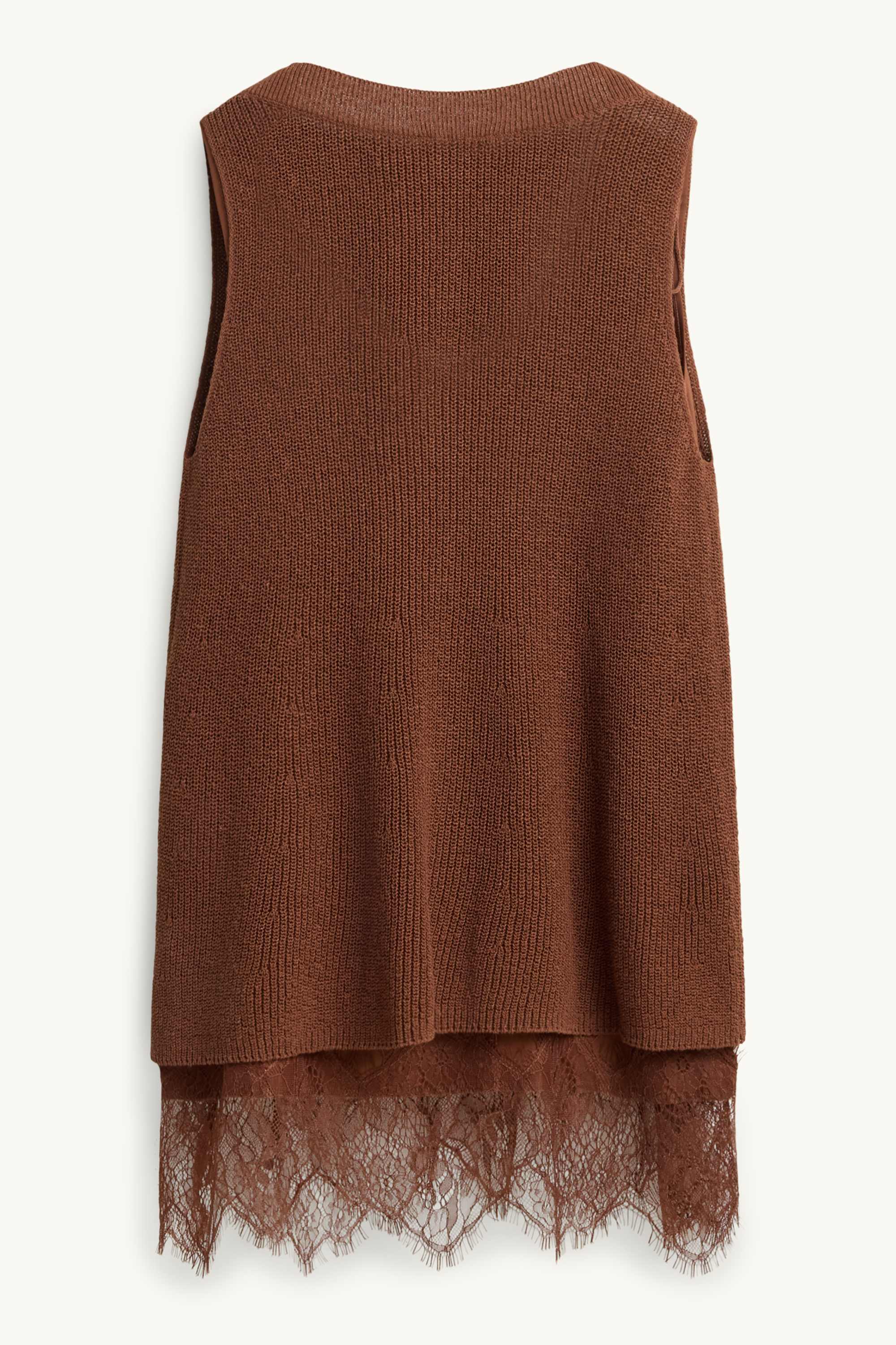 Set - slipover and top - 2 piece brown