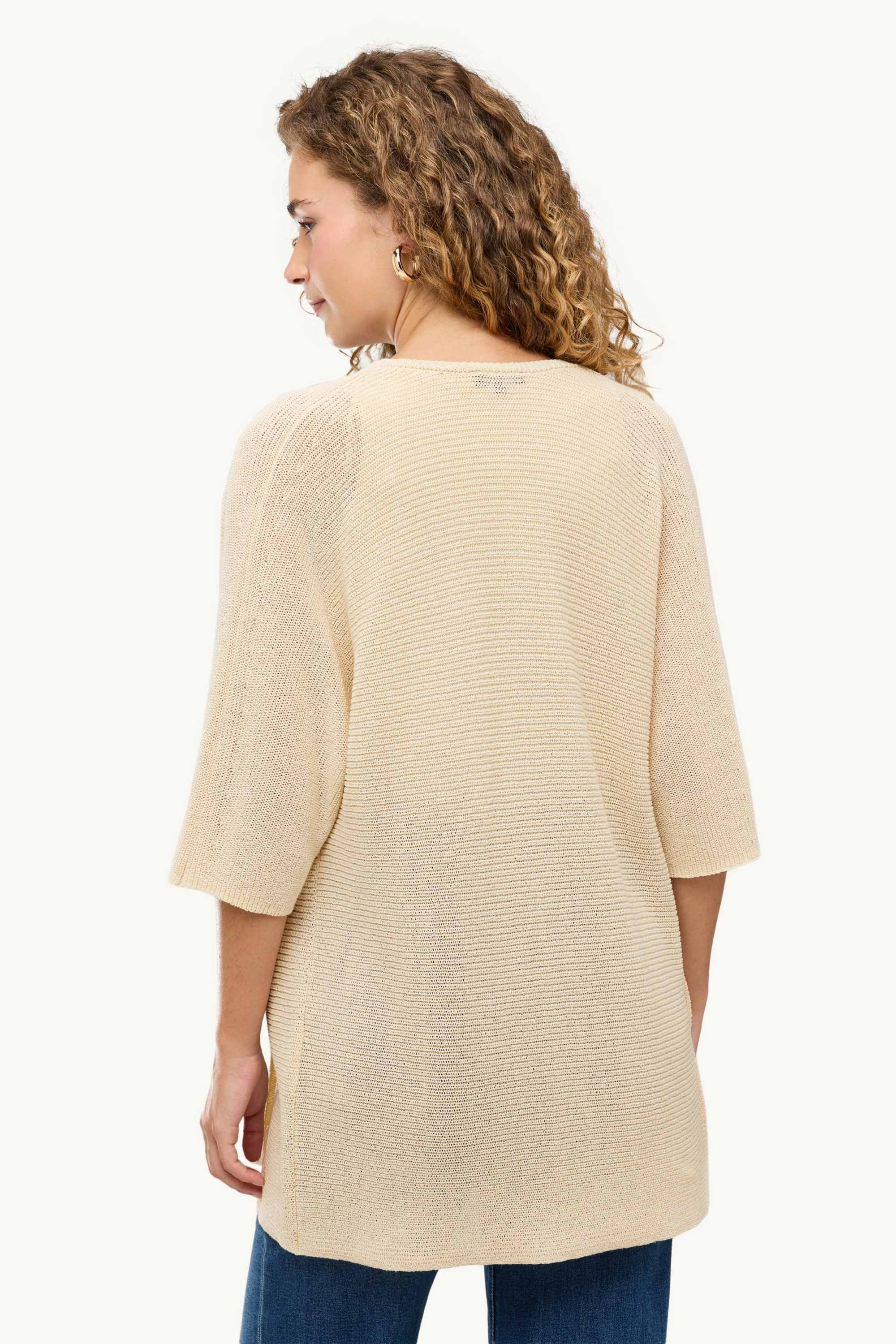 Long cardigan - ribbed light yellow