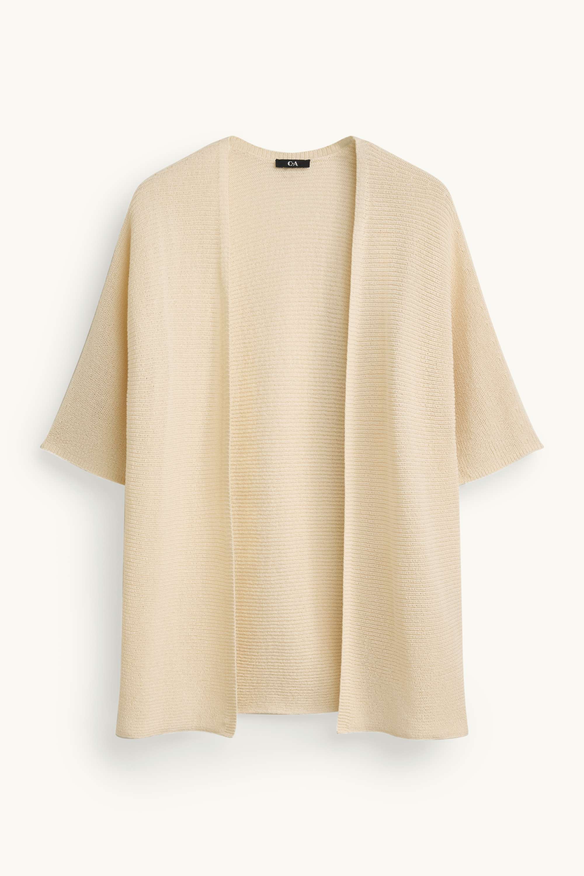 Long cardigan - ribbed light yellow
