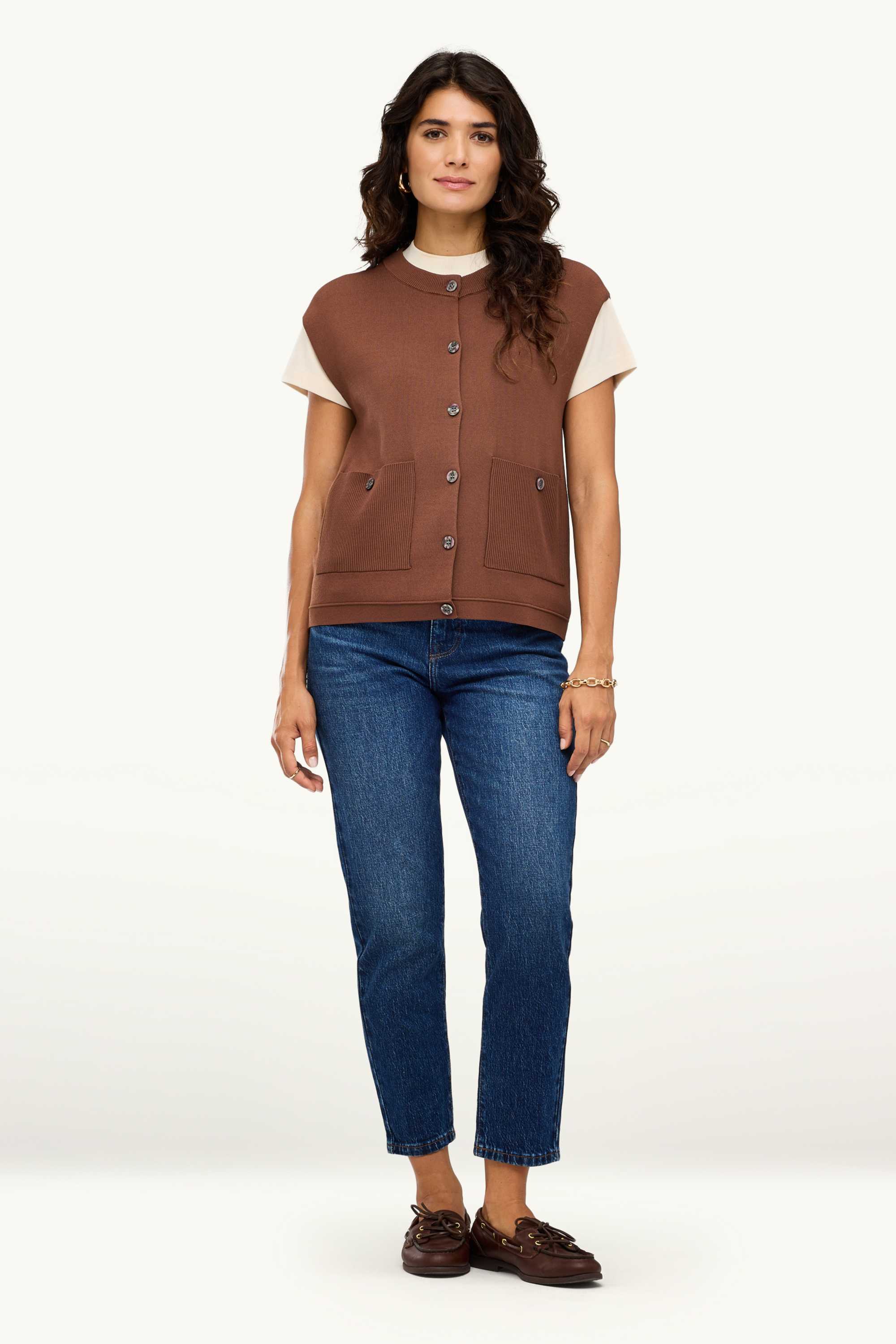 Knitted waistcoat brown