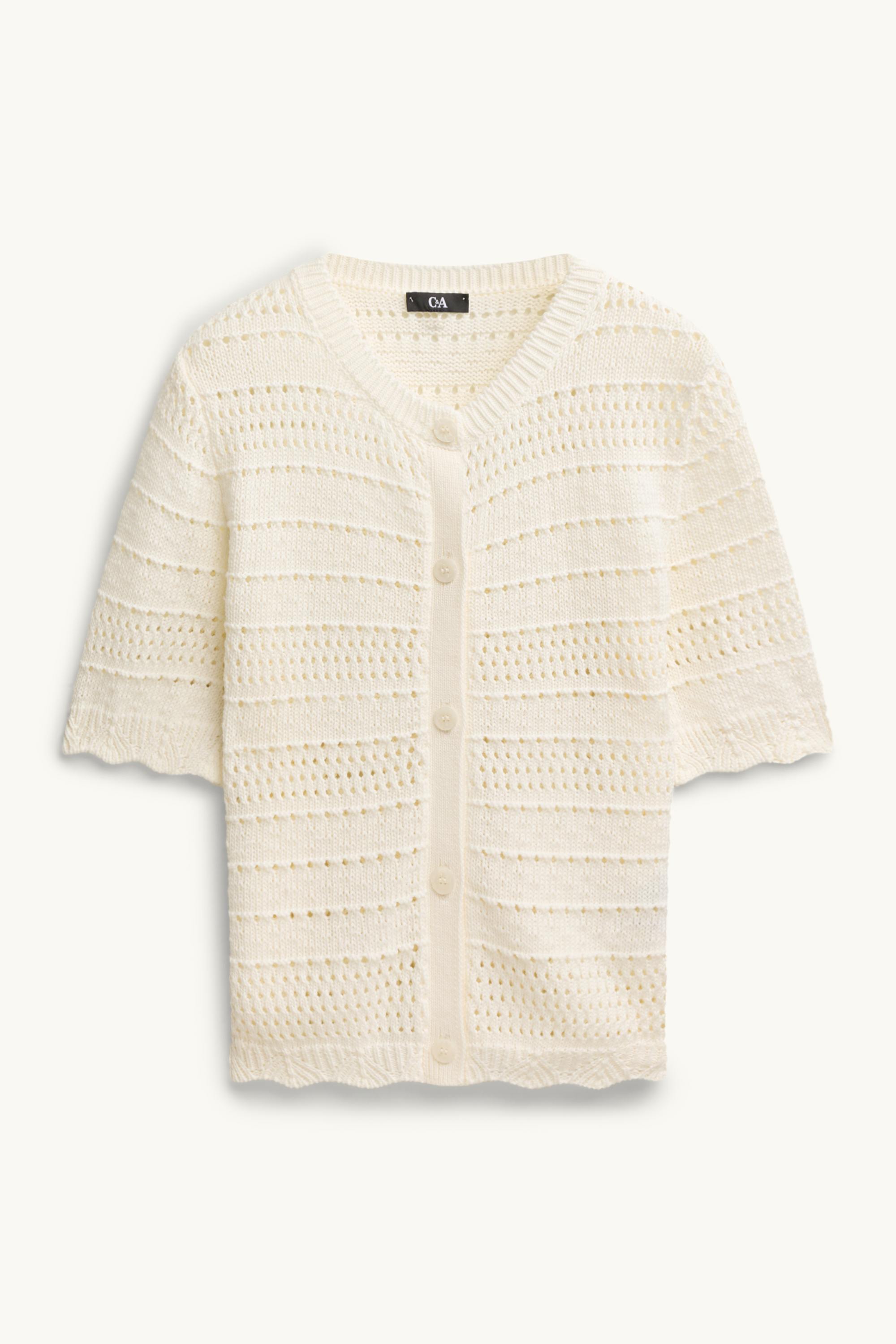 Cardigan - textured cremewhite
