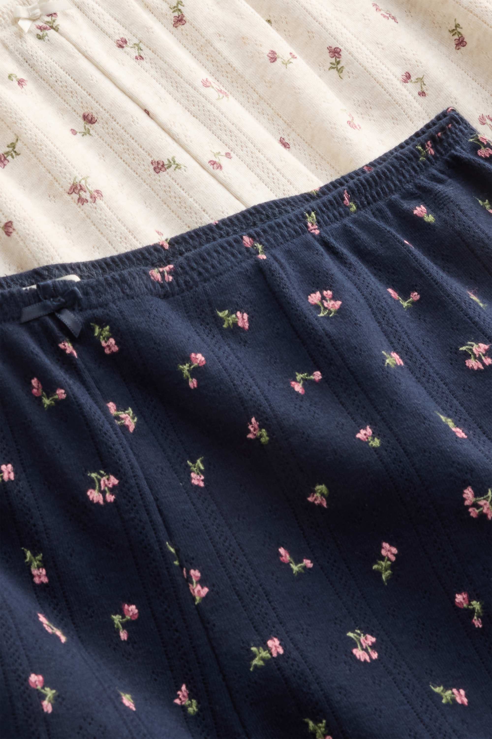 Multipack of 2 - pyjama shorts - floral dark blue / white