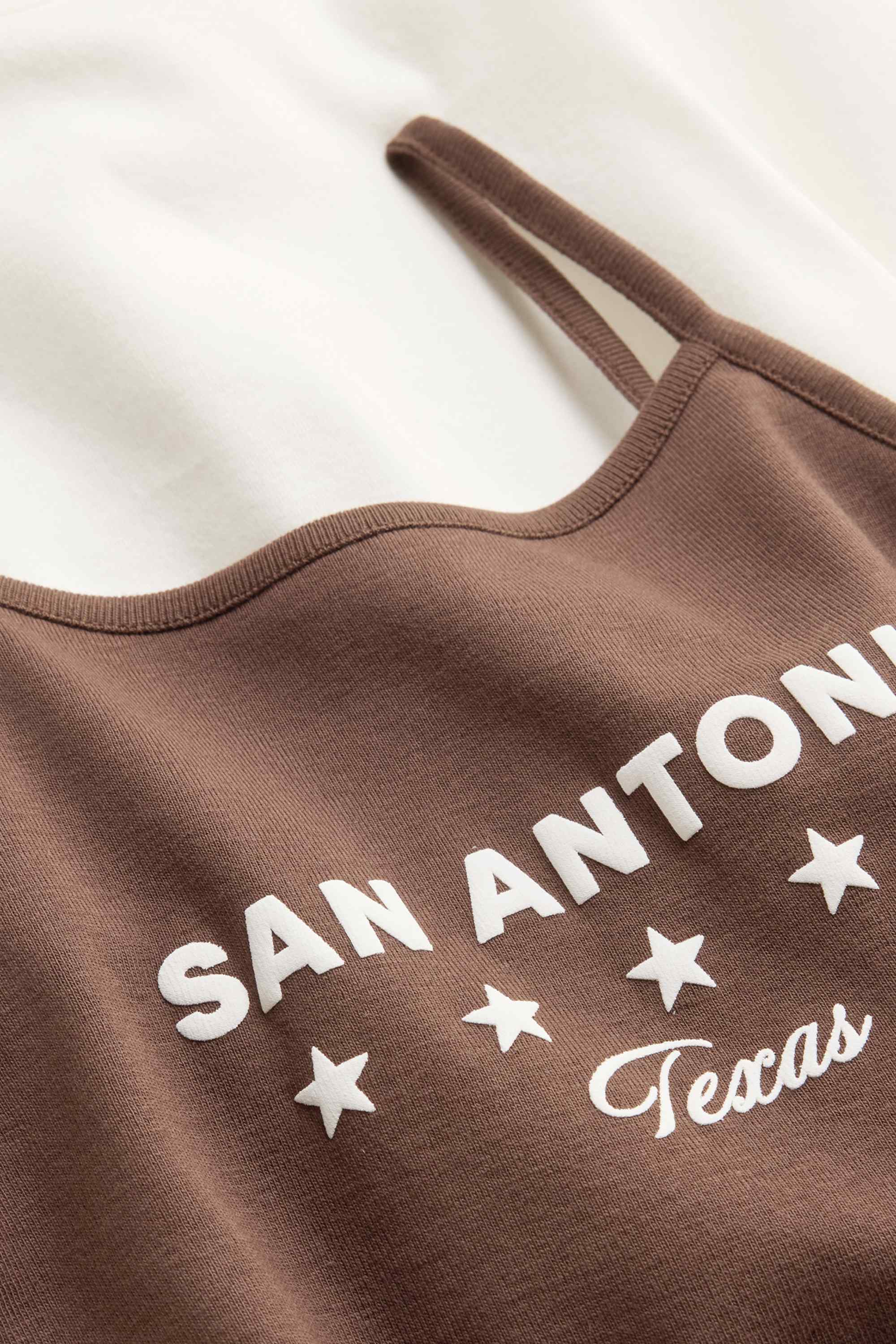 Set - top and short sleeve T-shirt - 2 piece brown