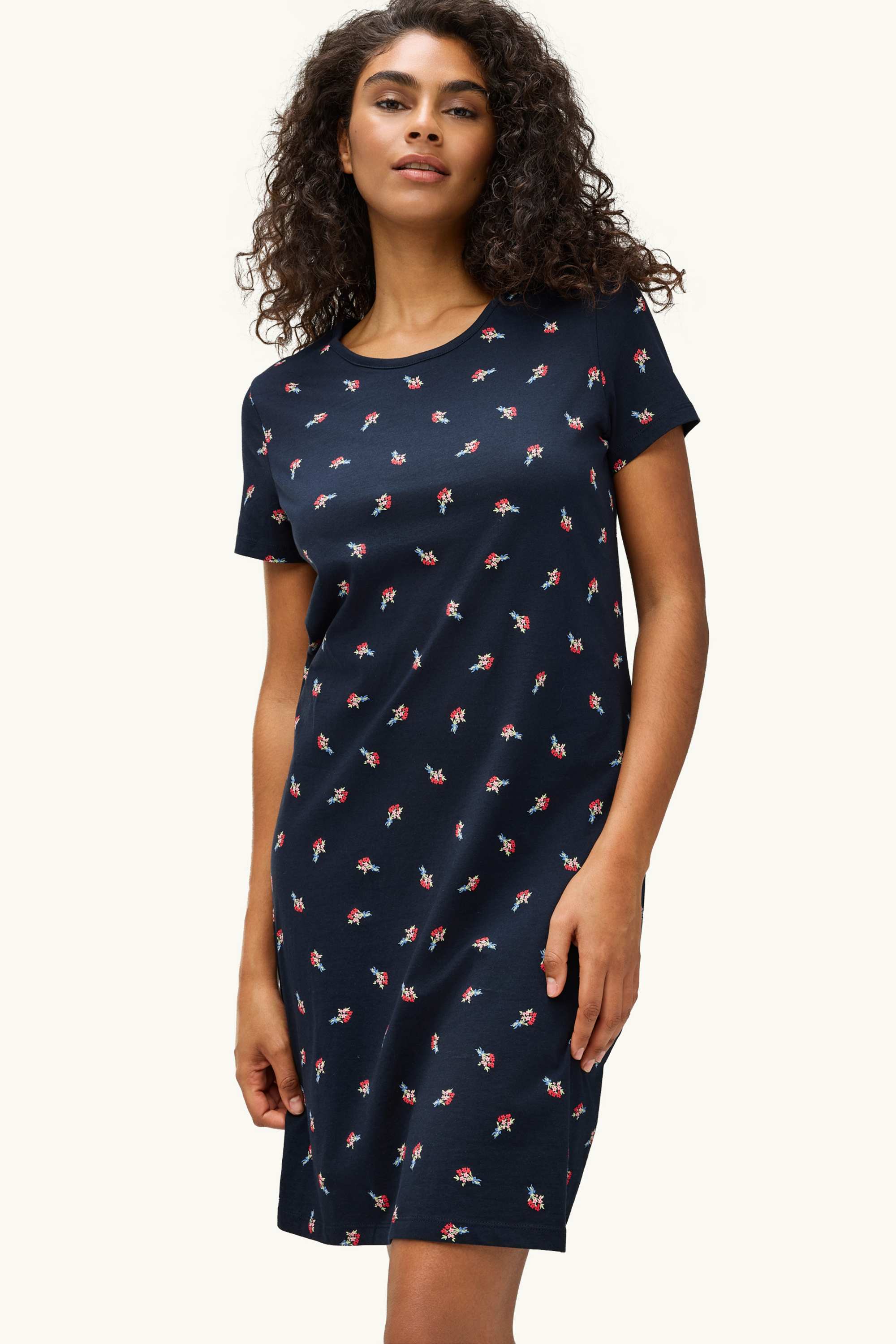 Nightdress - floral dark blue