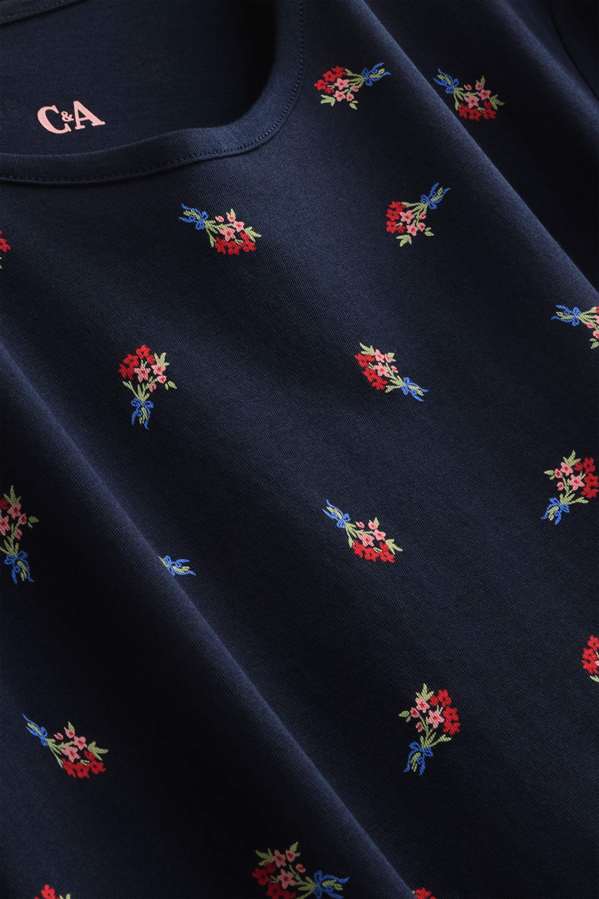 Nightdress - floral dark blue