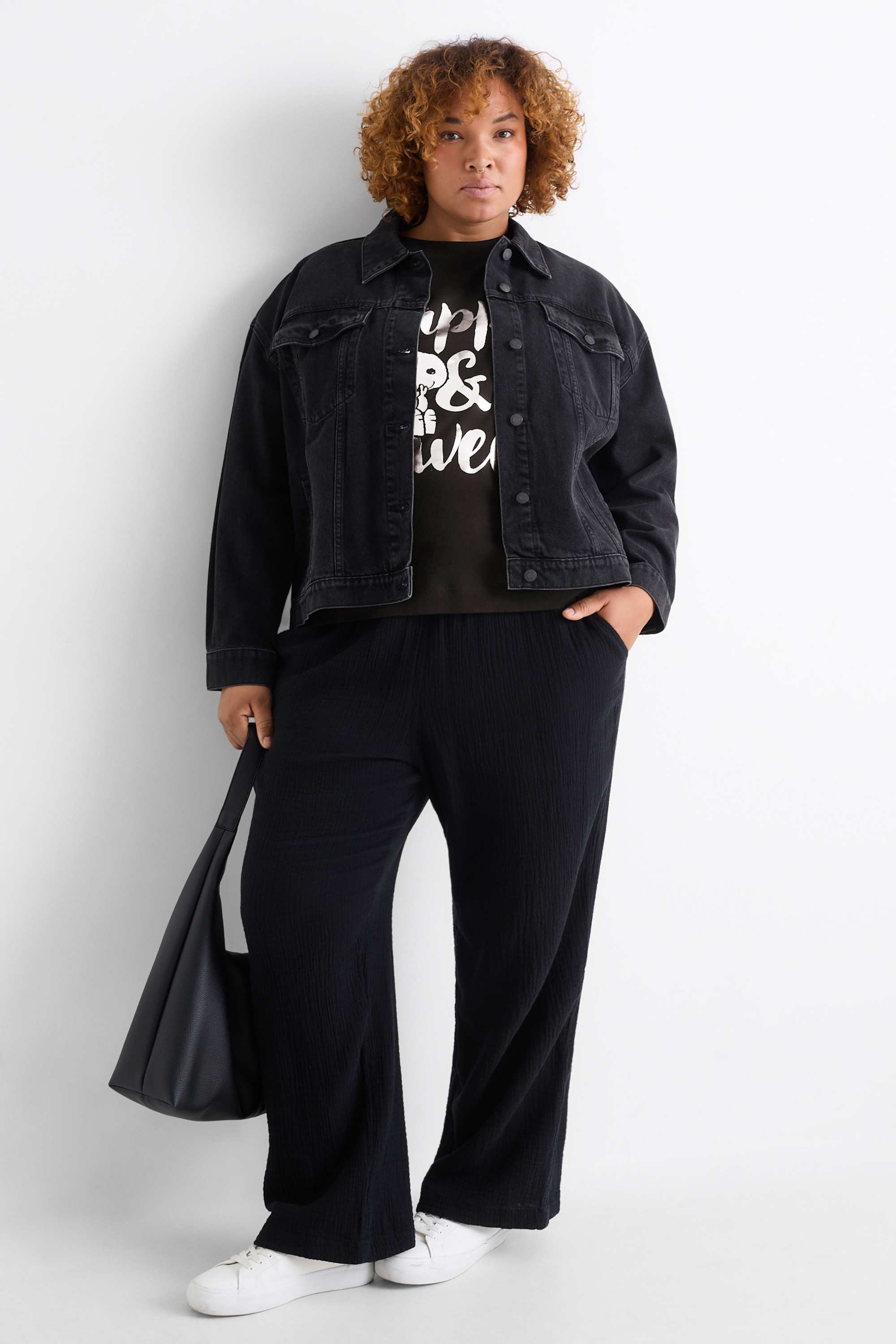 T-shirt - regular fit - shiny - Peanuts black