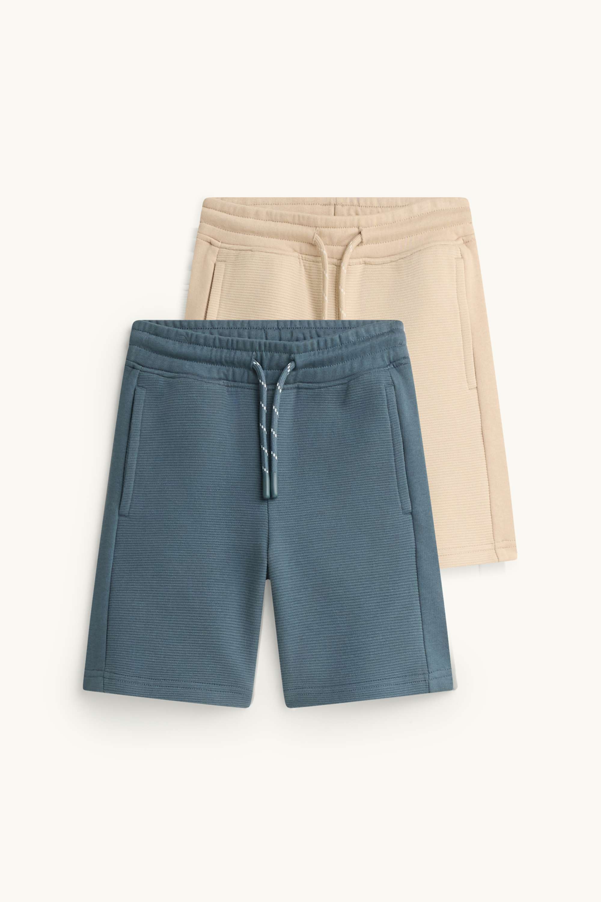 Multipack of 2 - sweat shorts - ribbed beige / blue