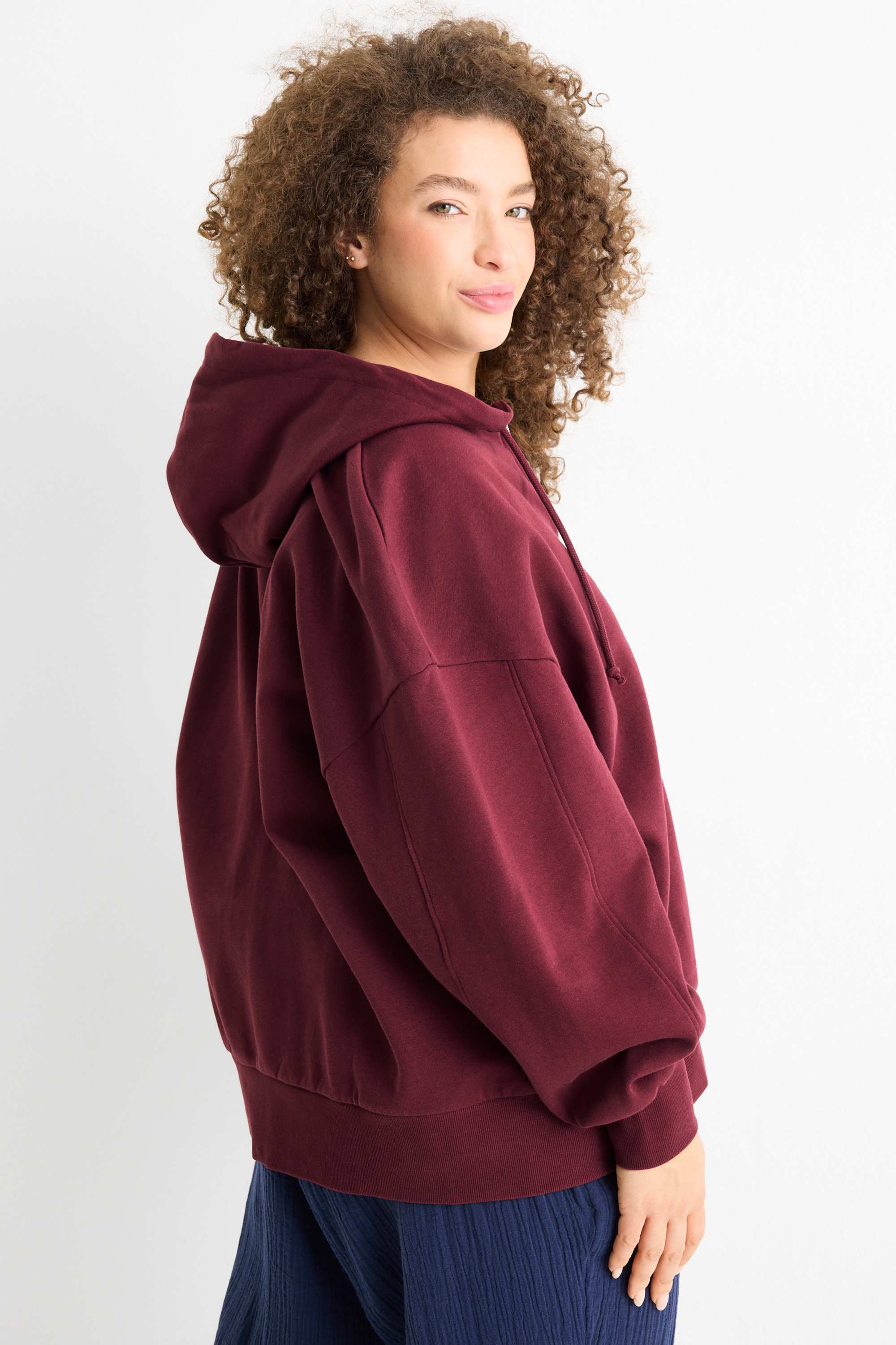Zip-through hoodie bordeaux