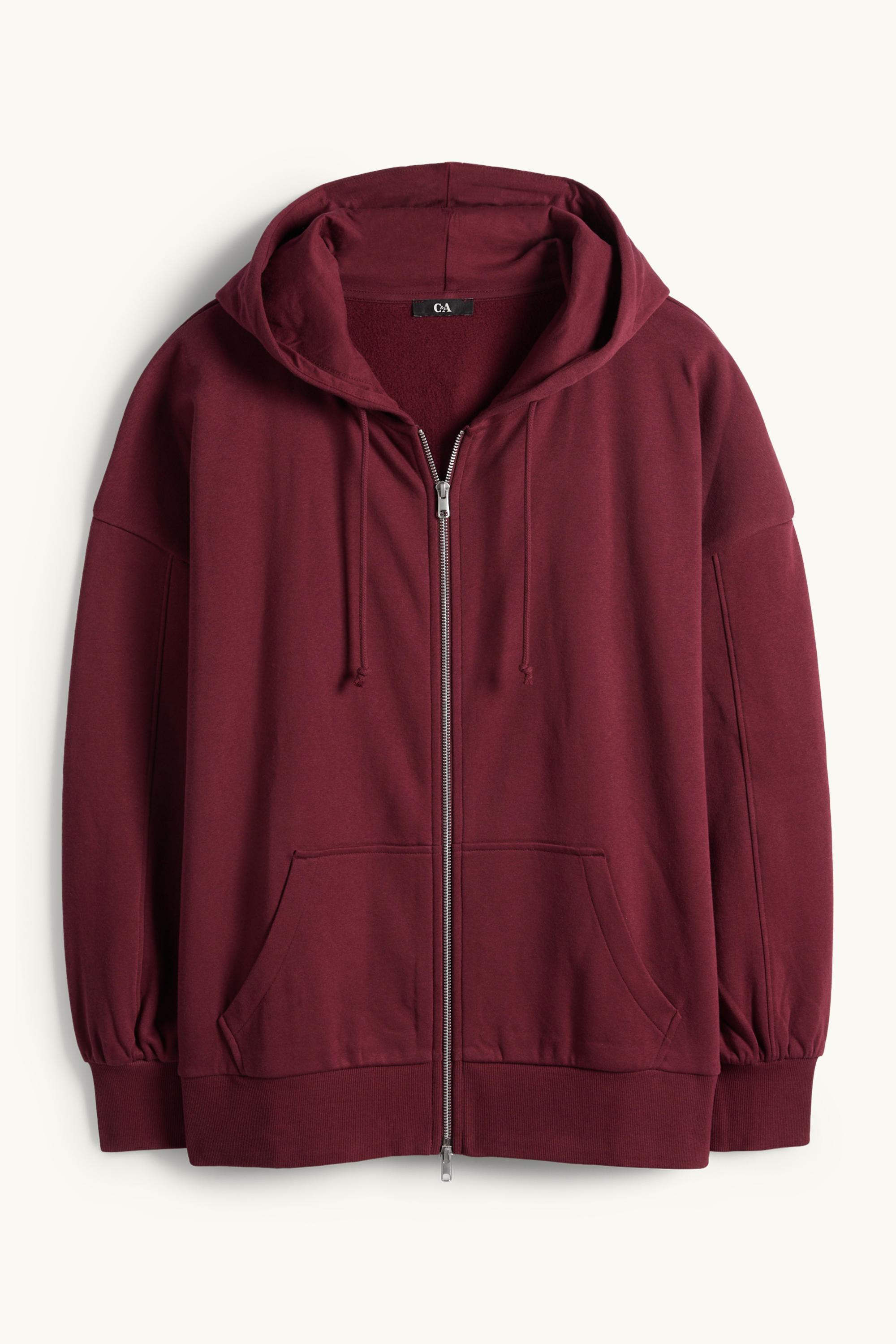 Zip-through hoodie bordeaux