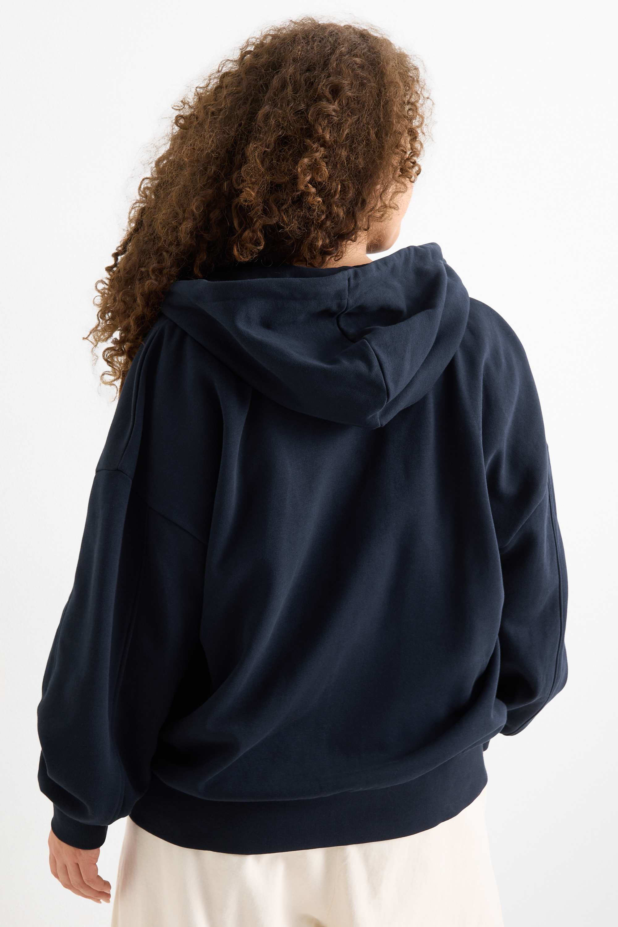 Zip-through hoodie dark blue
