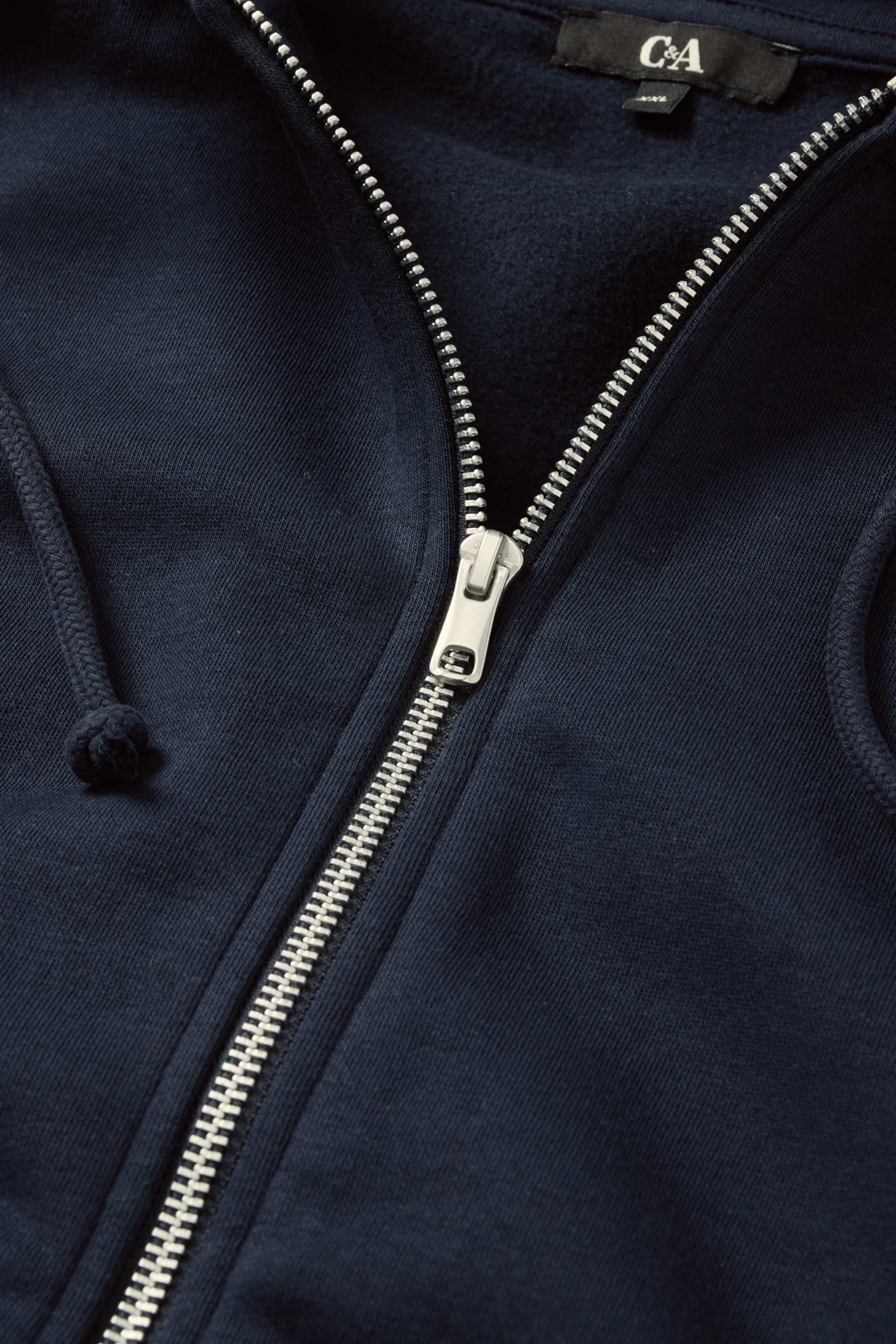Zip-through hoodie dark blue