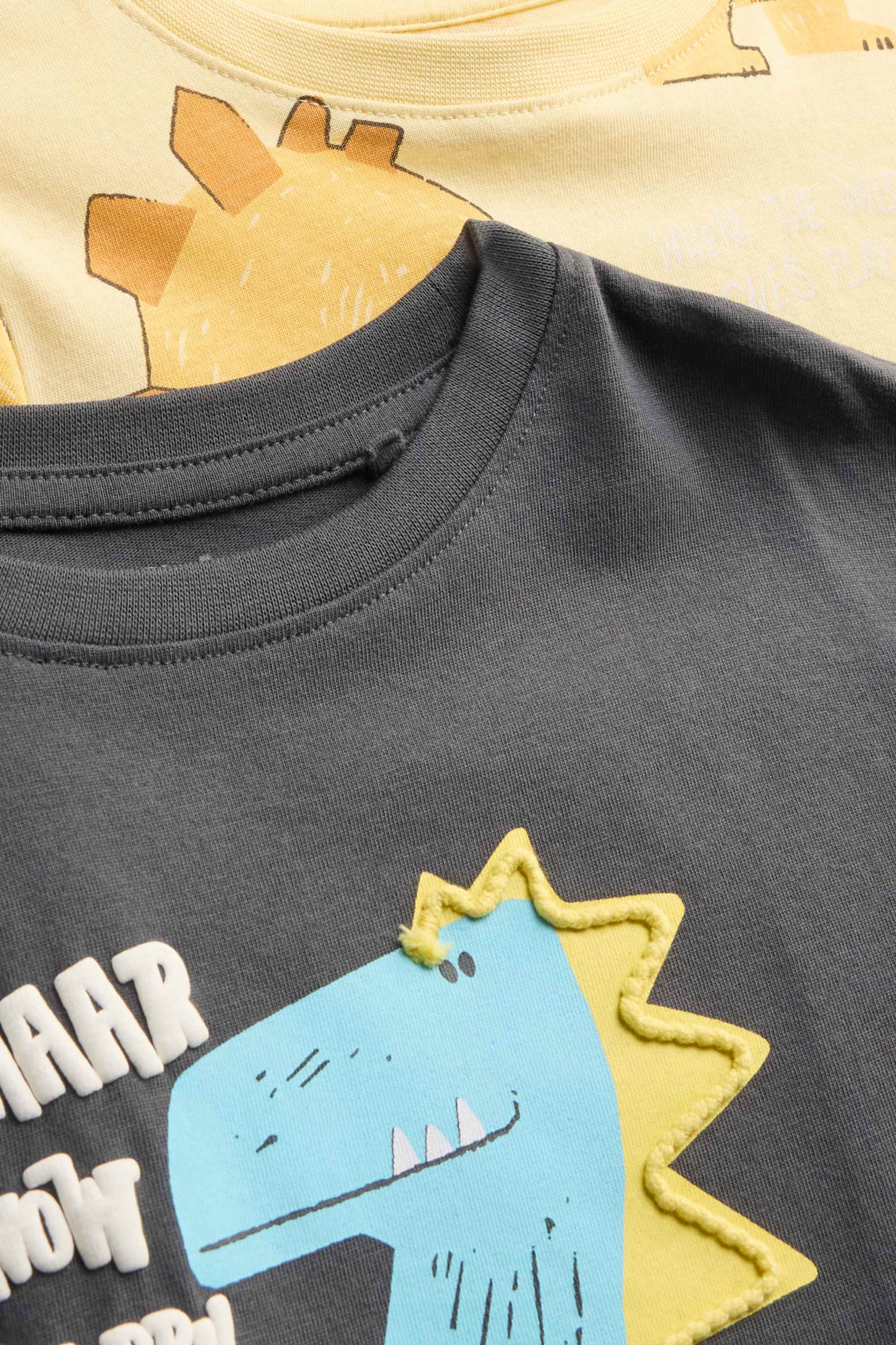 Multipack of 2 - dinosaur - short sleeve T-shirt yellow