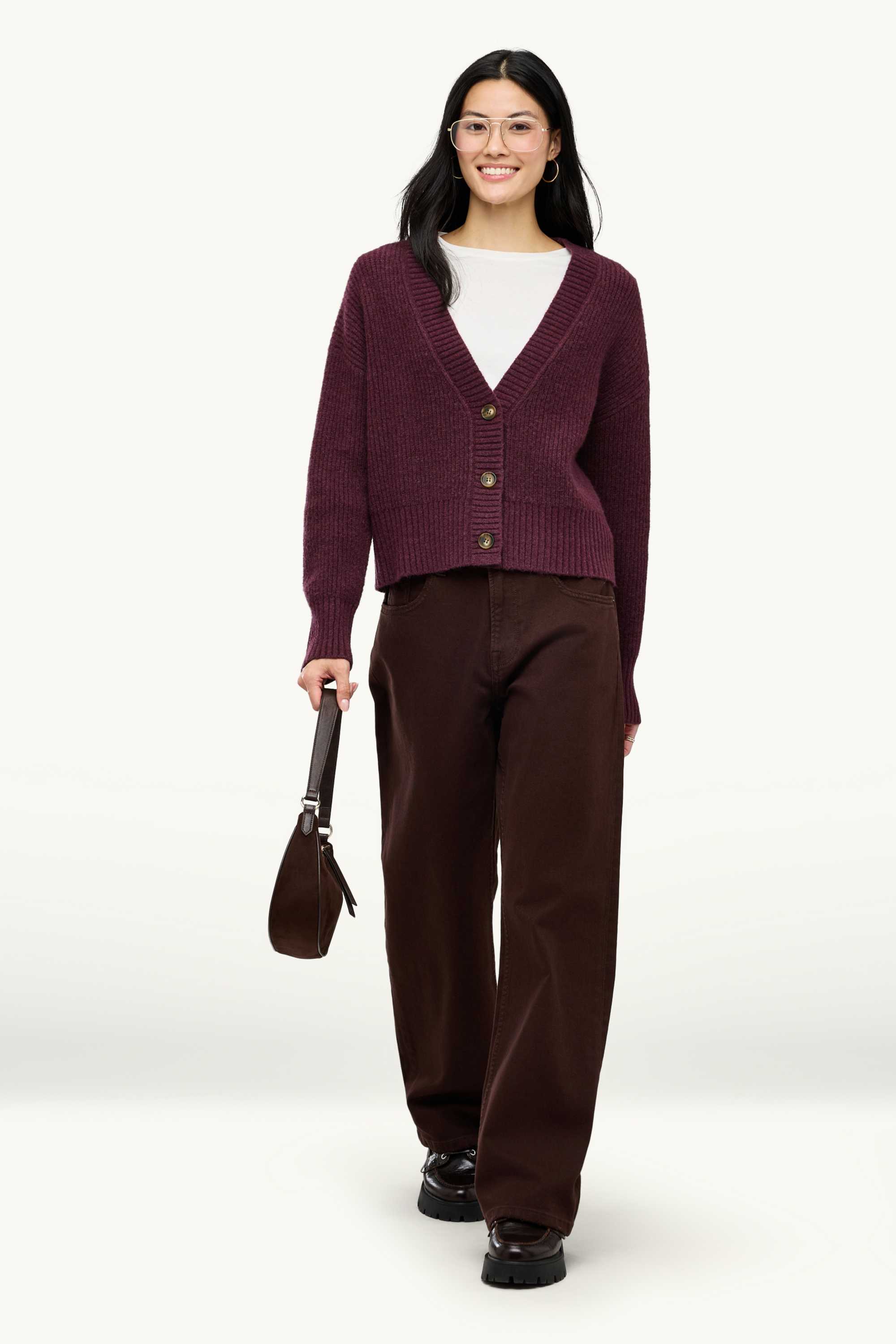 Cardigan - ribbed purple