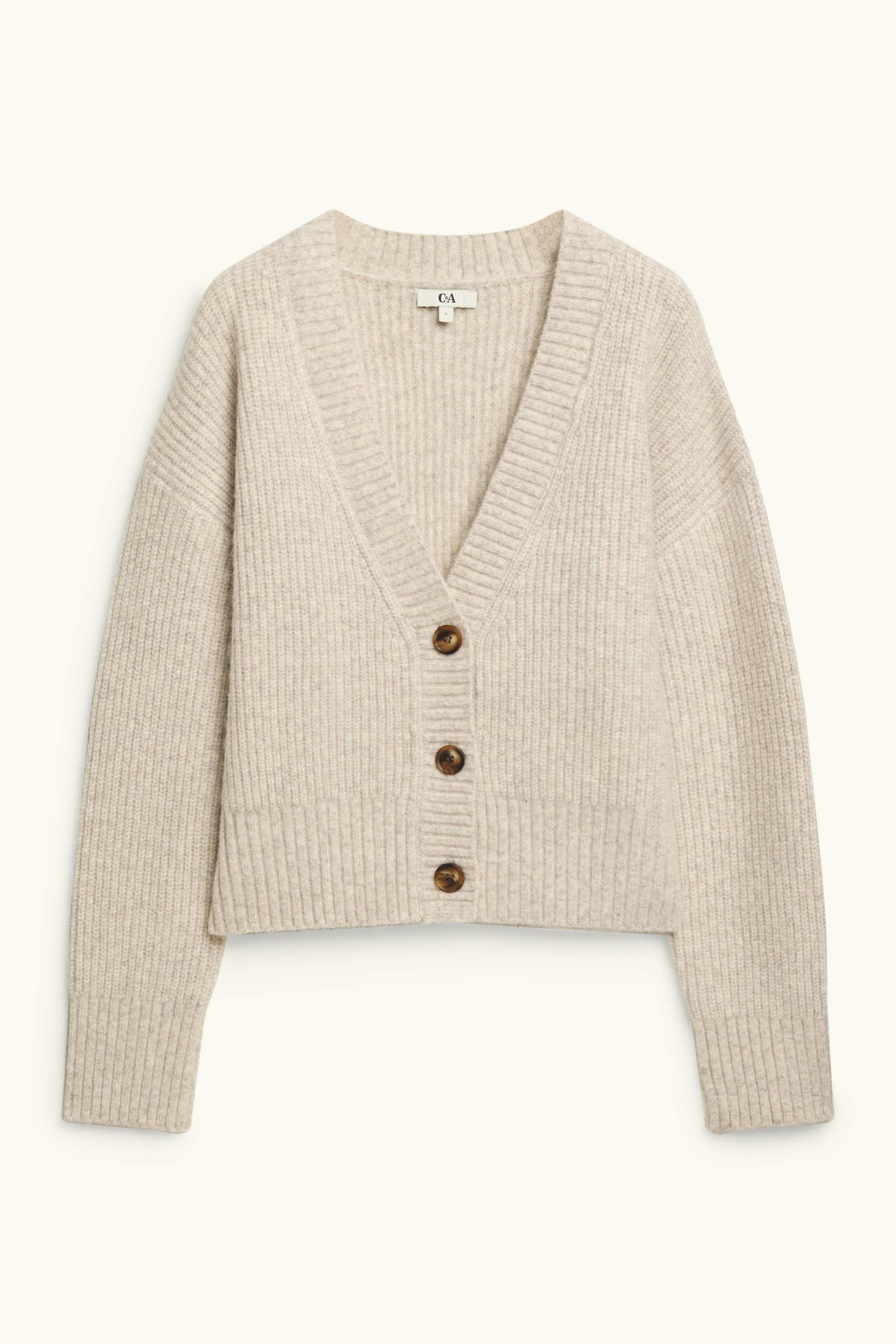 Cardigan - ribbed beige