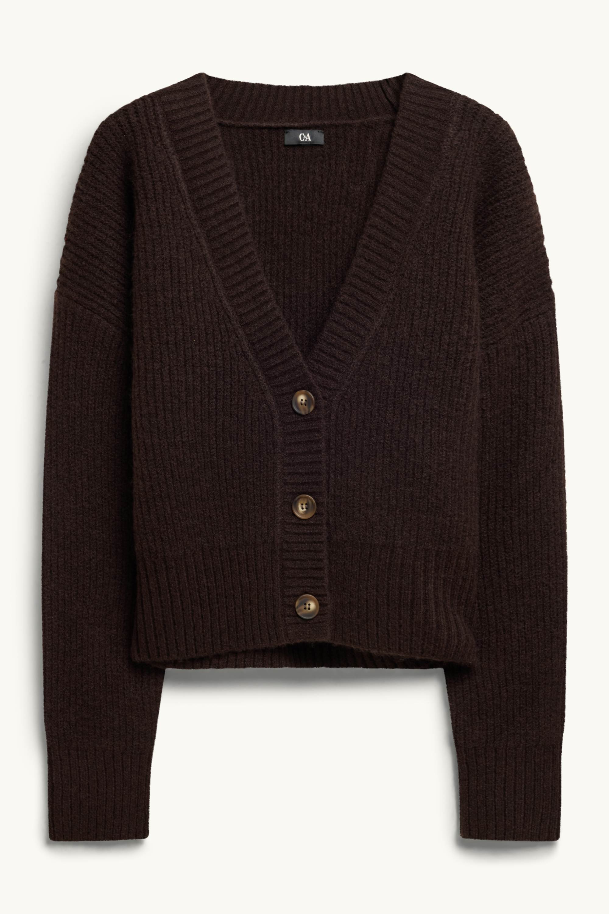 Cardigan - ribbed brown