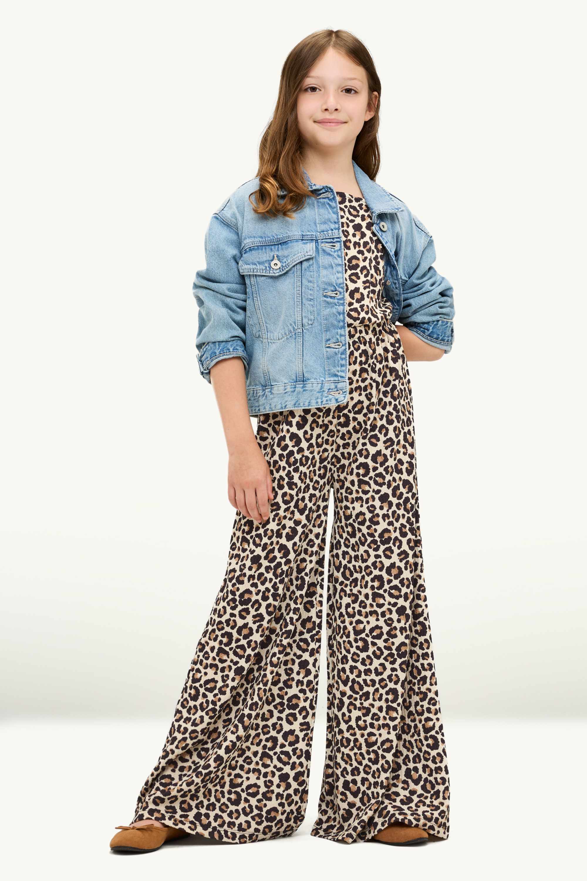 Jumpsuit - leopard print black / beige