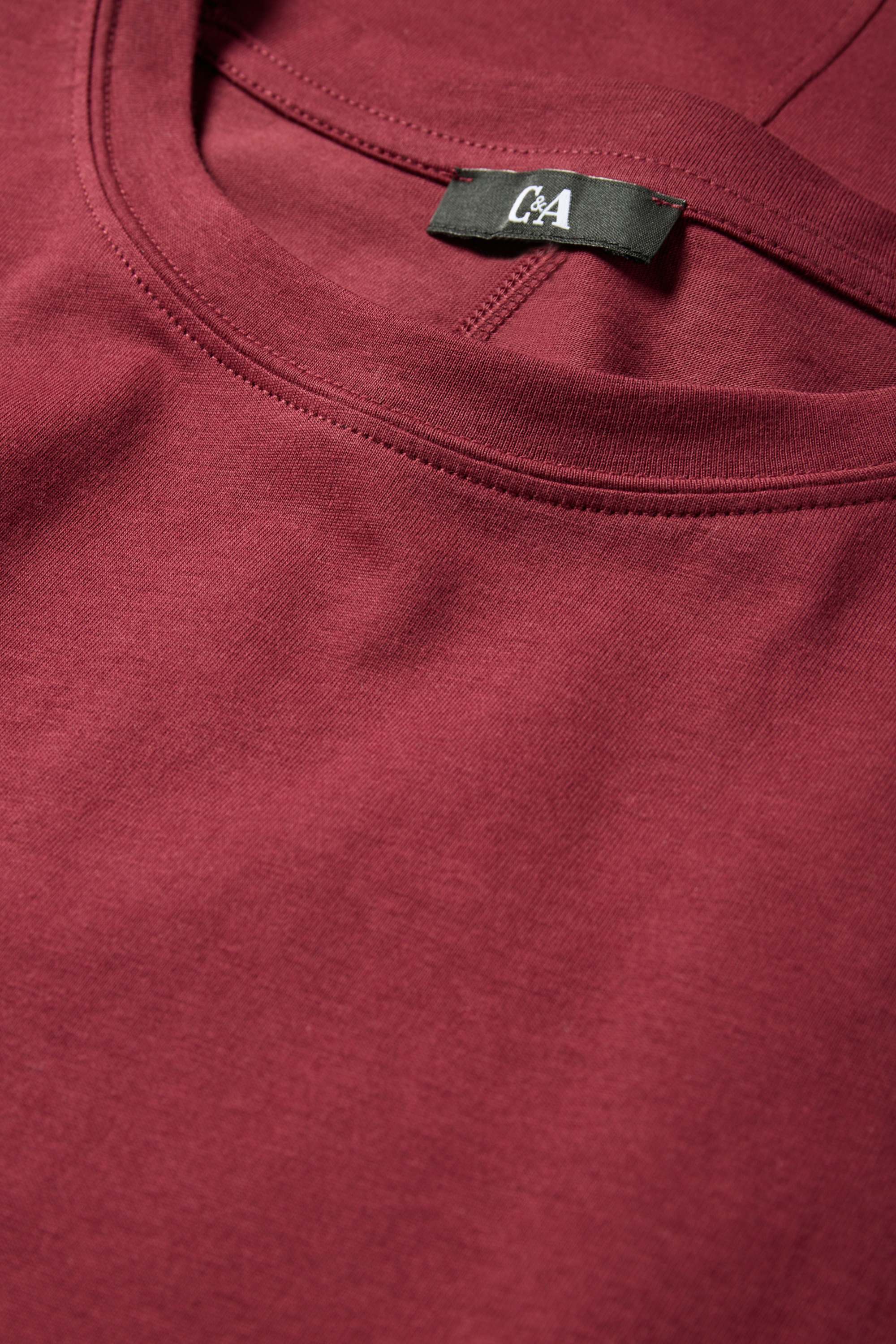 Long sleeve top - relaxed fit dark red