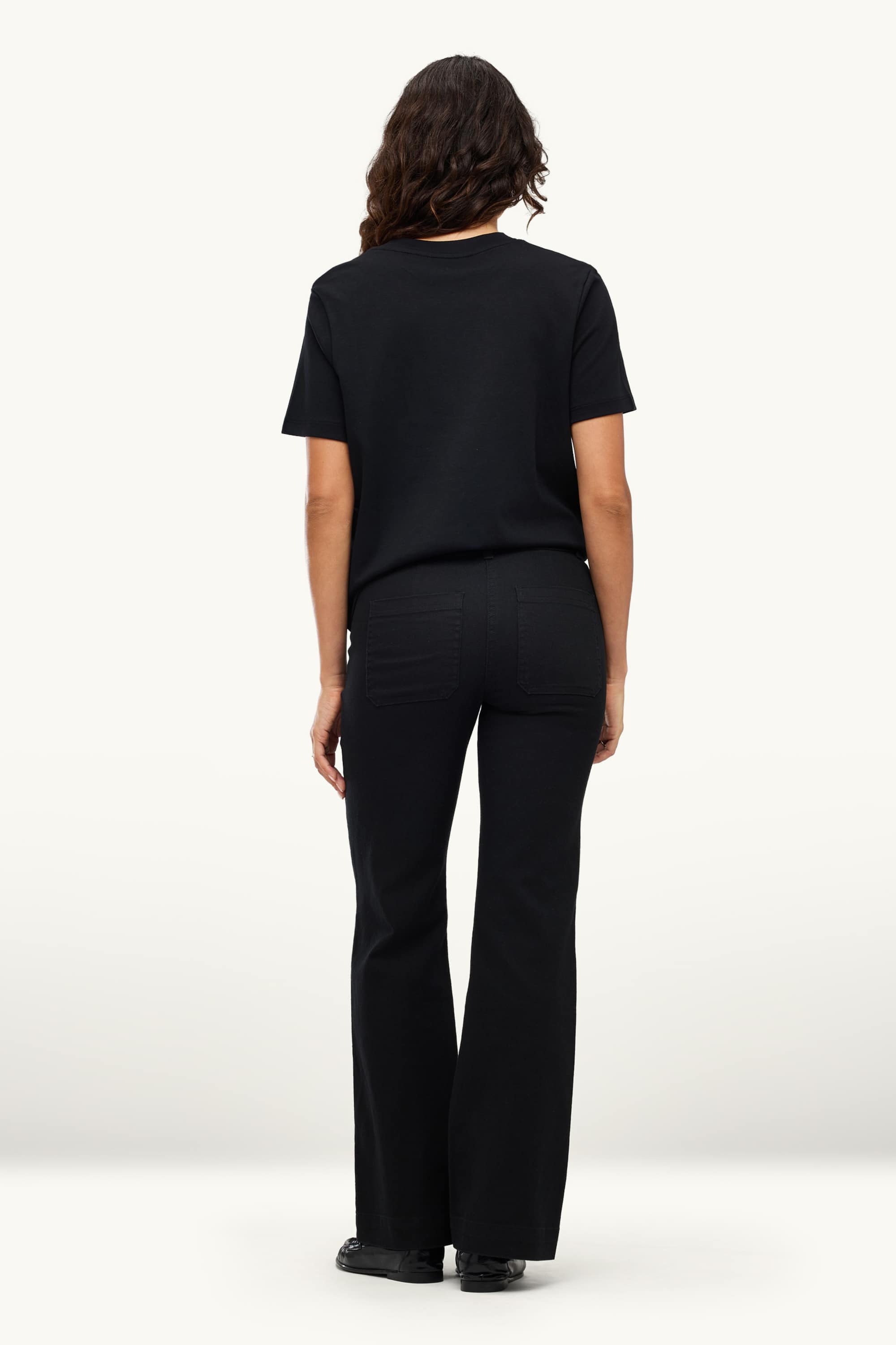Flared jeans - mid-rise waist black