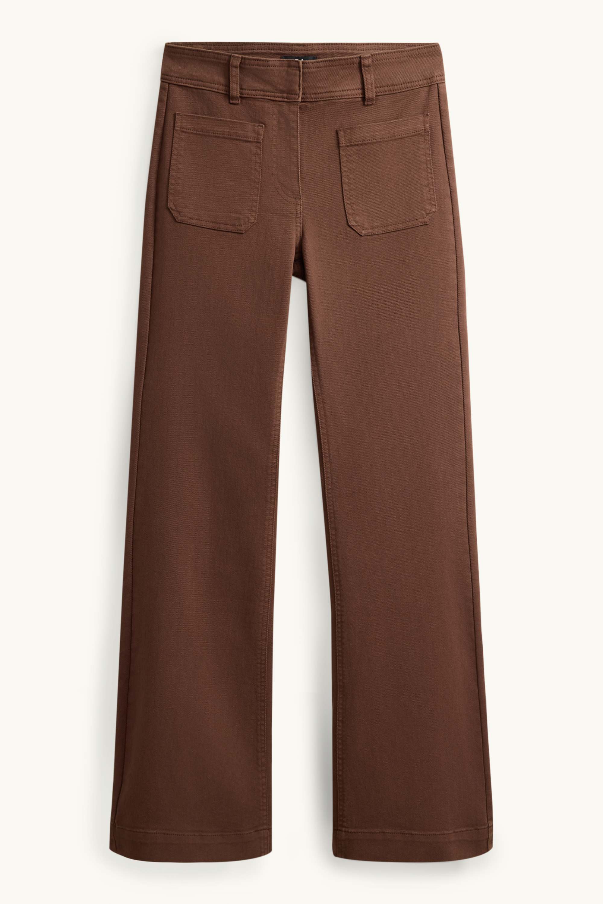 Flared jeans - mid-rise waist brown