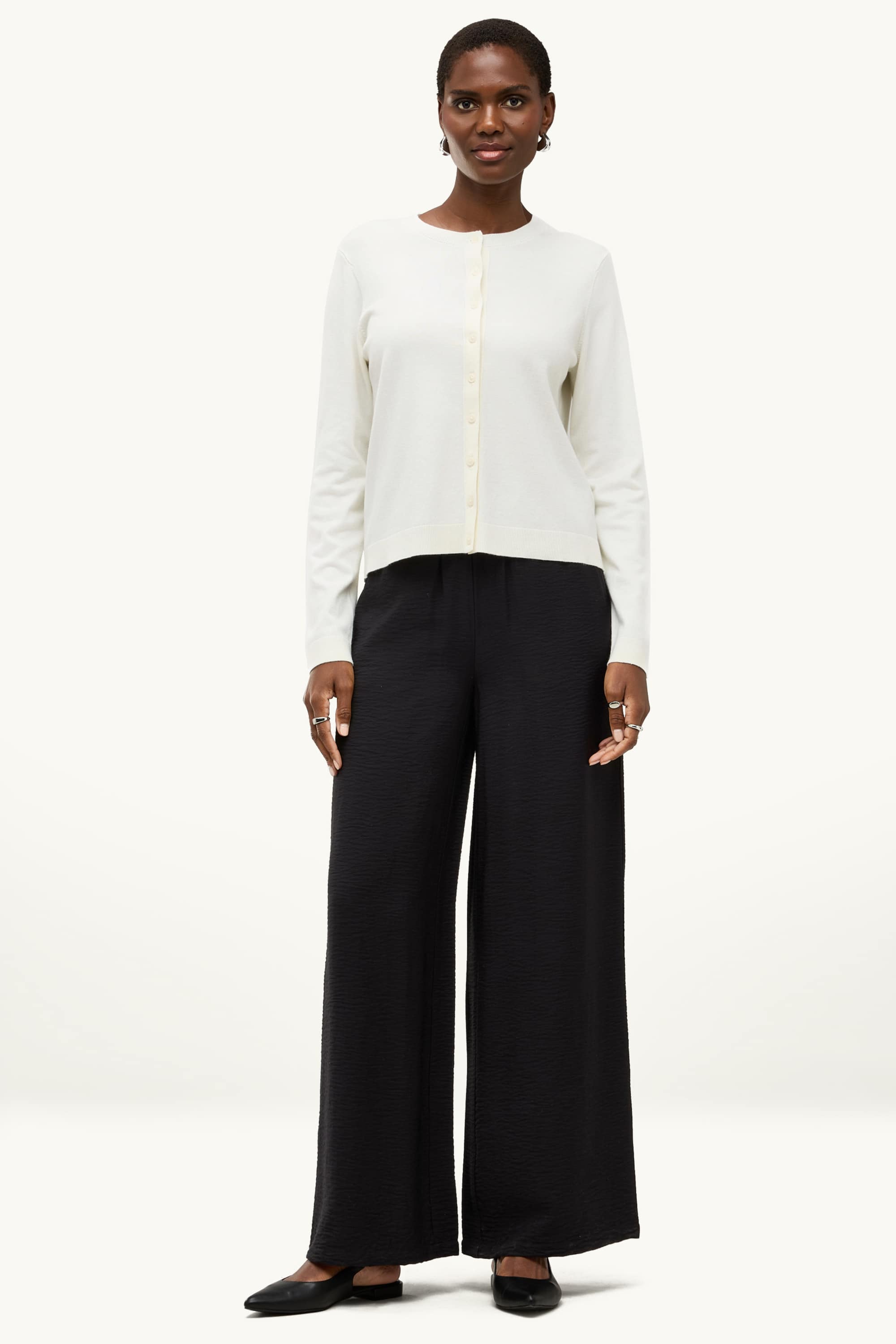 Cloth trousers - high waist - recycled black
