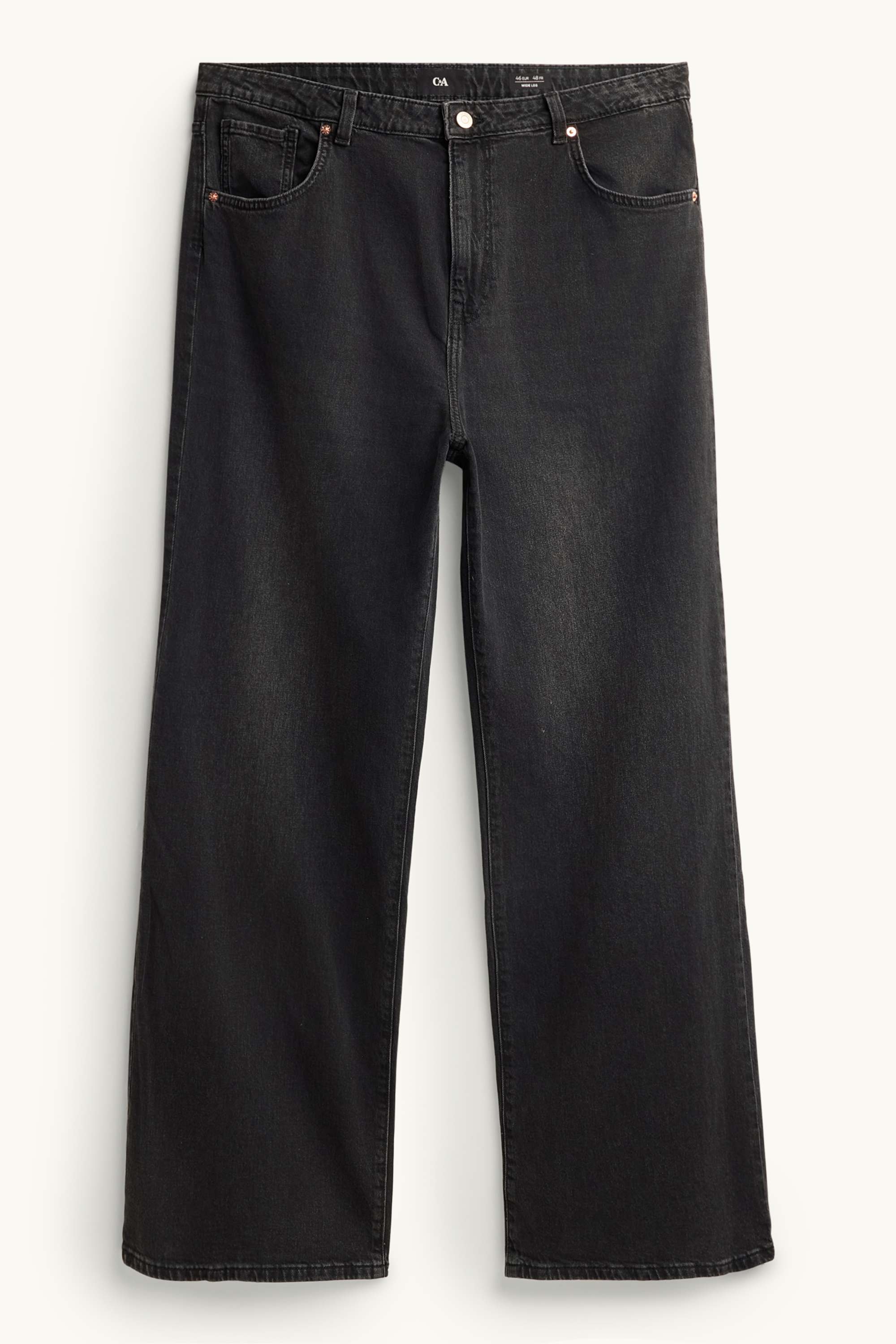 Wide leg jeans - high waist black