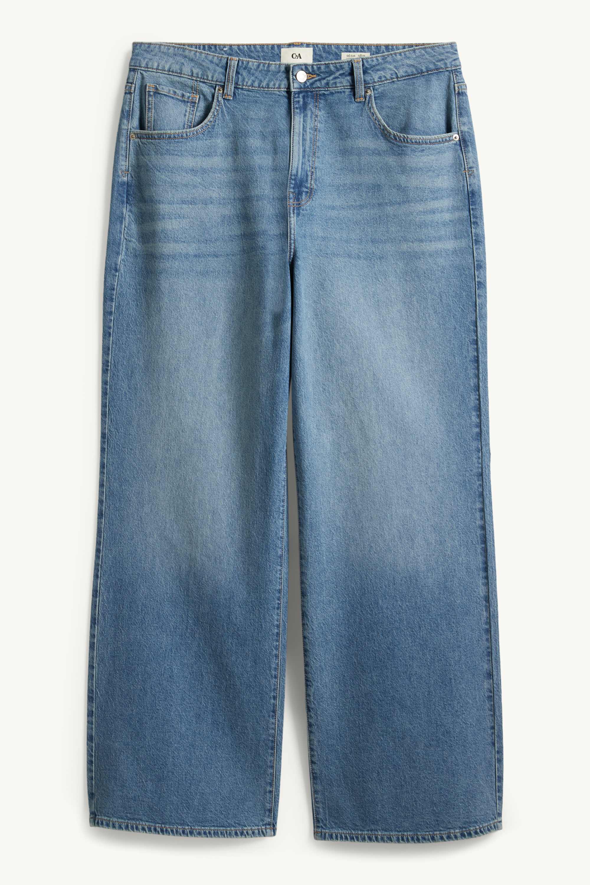 Wide leg jeans - high waist blue denim