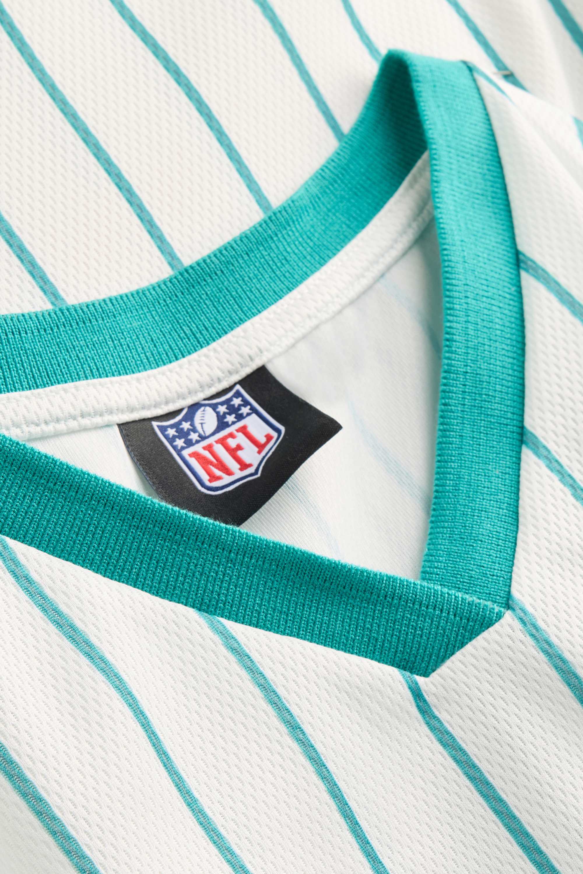 Miami Dolphins - short sleeve T-shirt - striped white / turquoise