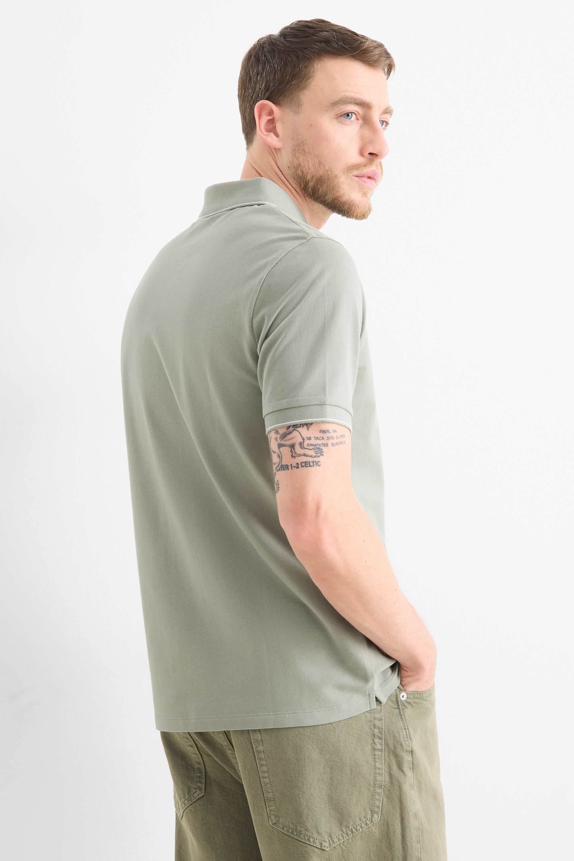 Polo shirt - slim fit light green