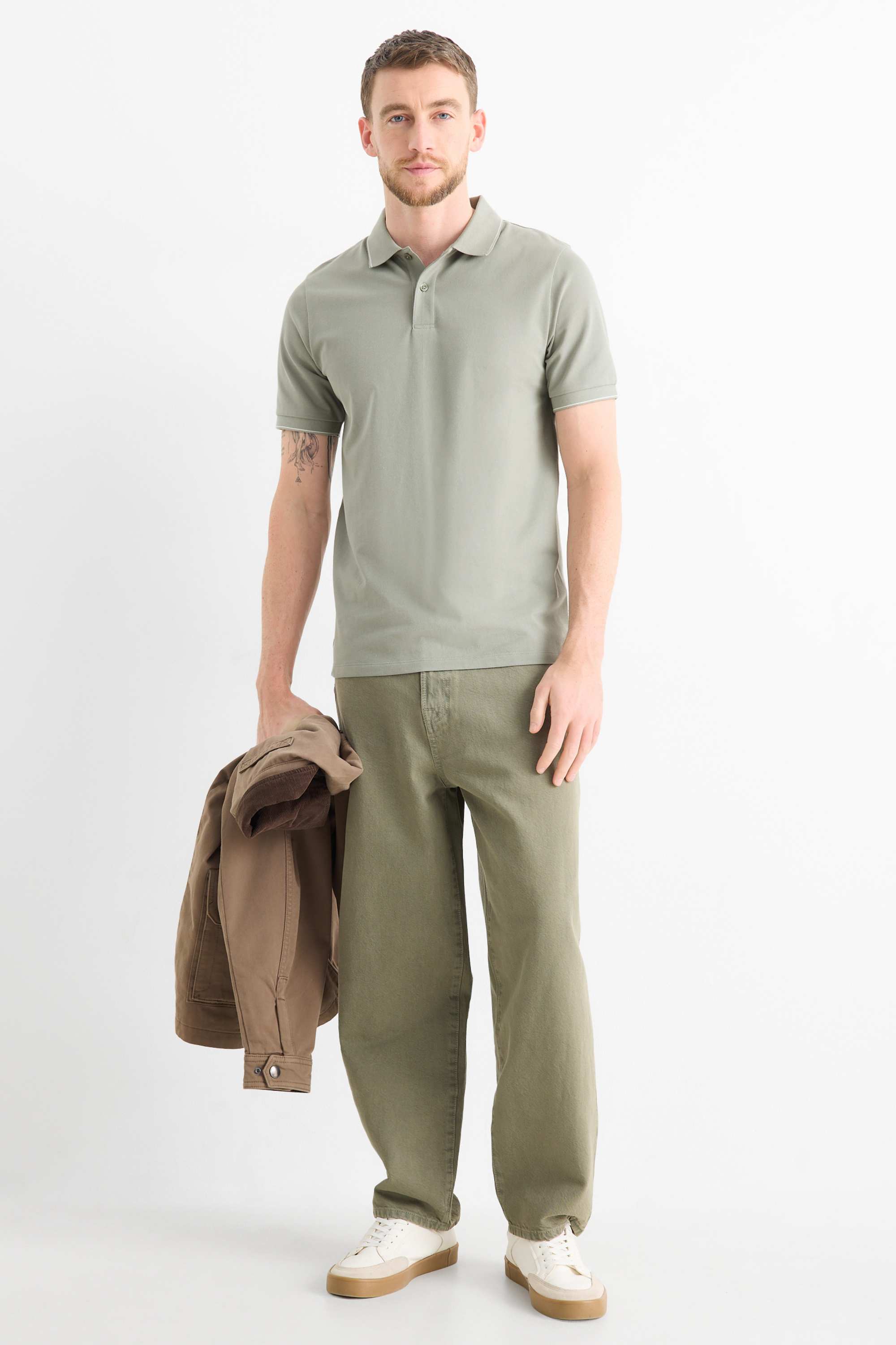 Polo shirt - slim fit light green