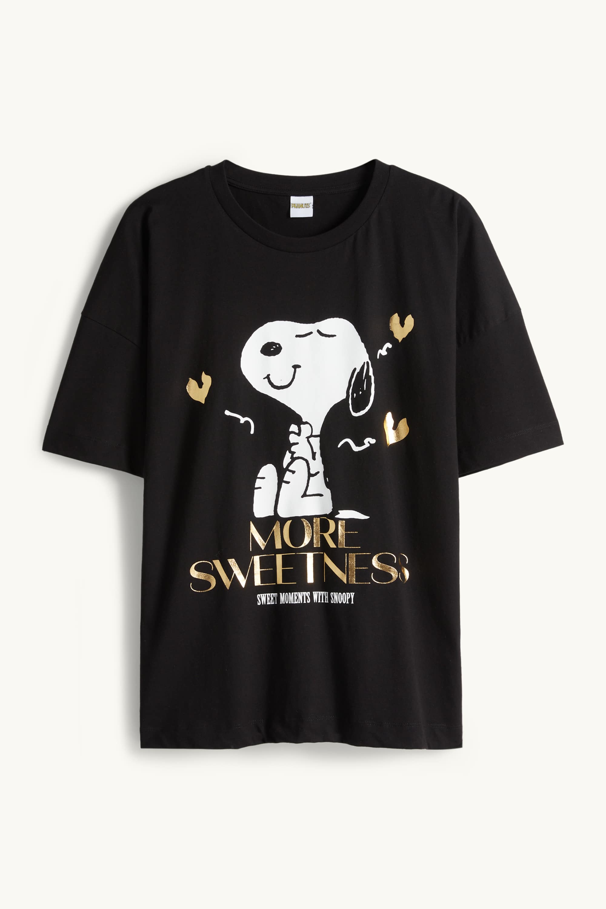 T-shirt - regular fit - shiny - Peanuts black